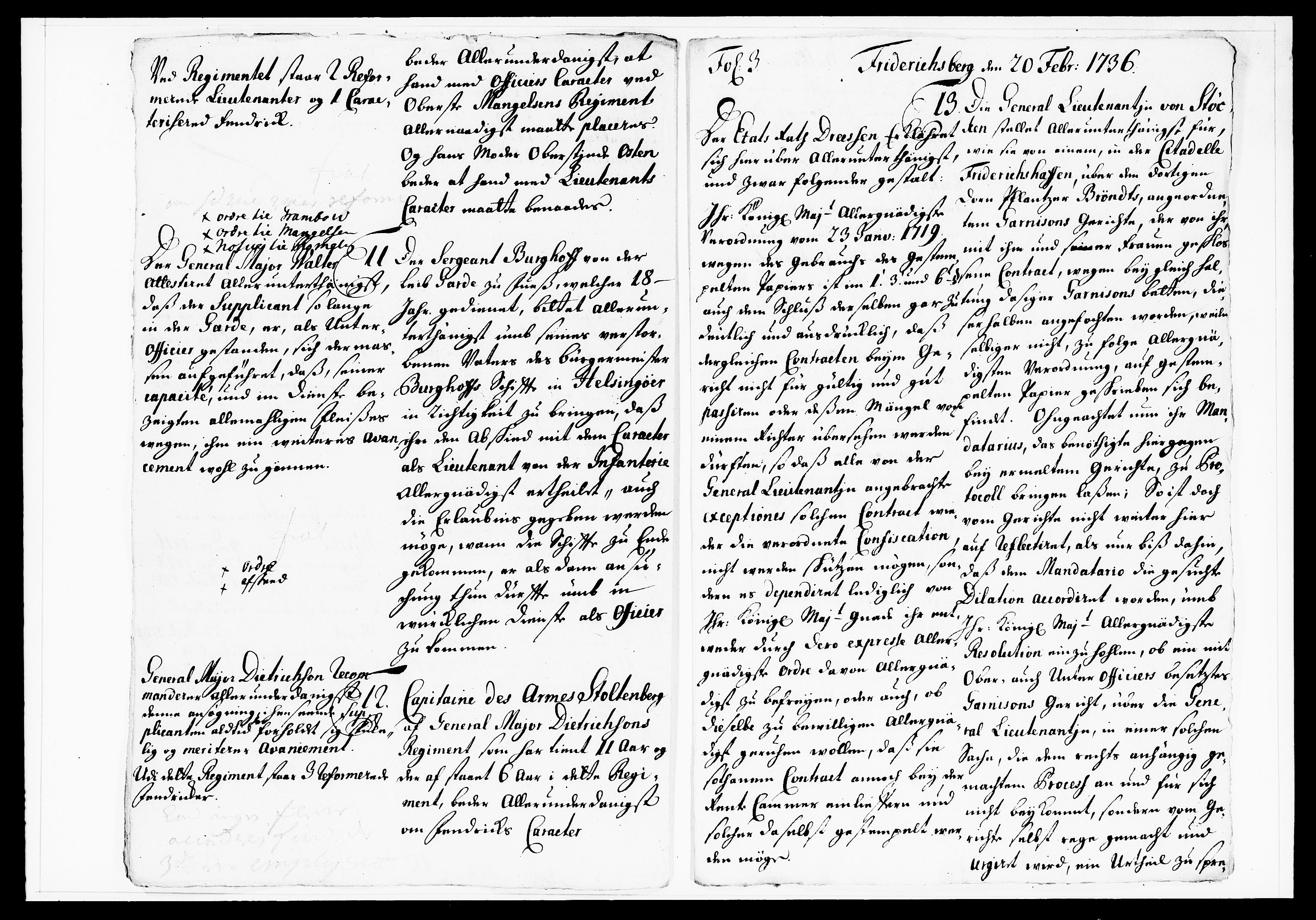 Krigskollegiet, Krigskancelliet, DRA/A-0006/-/1130-1137: Refererede sager, 1736, p. 54