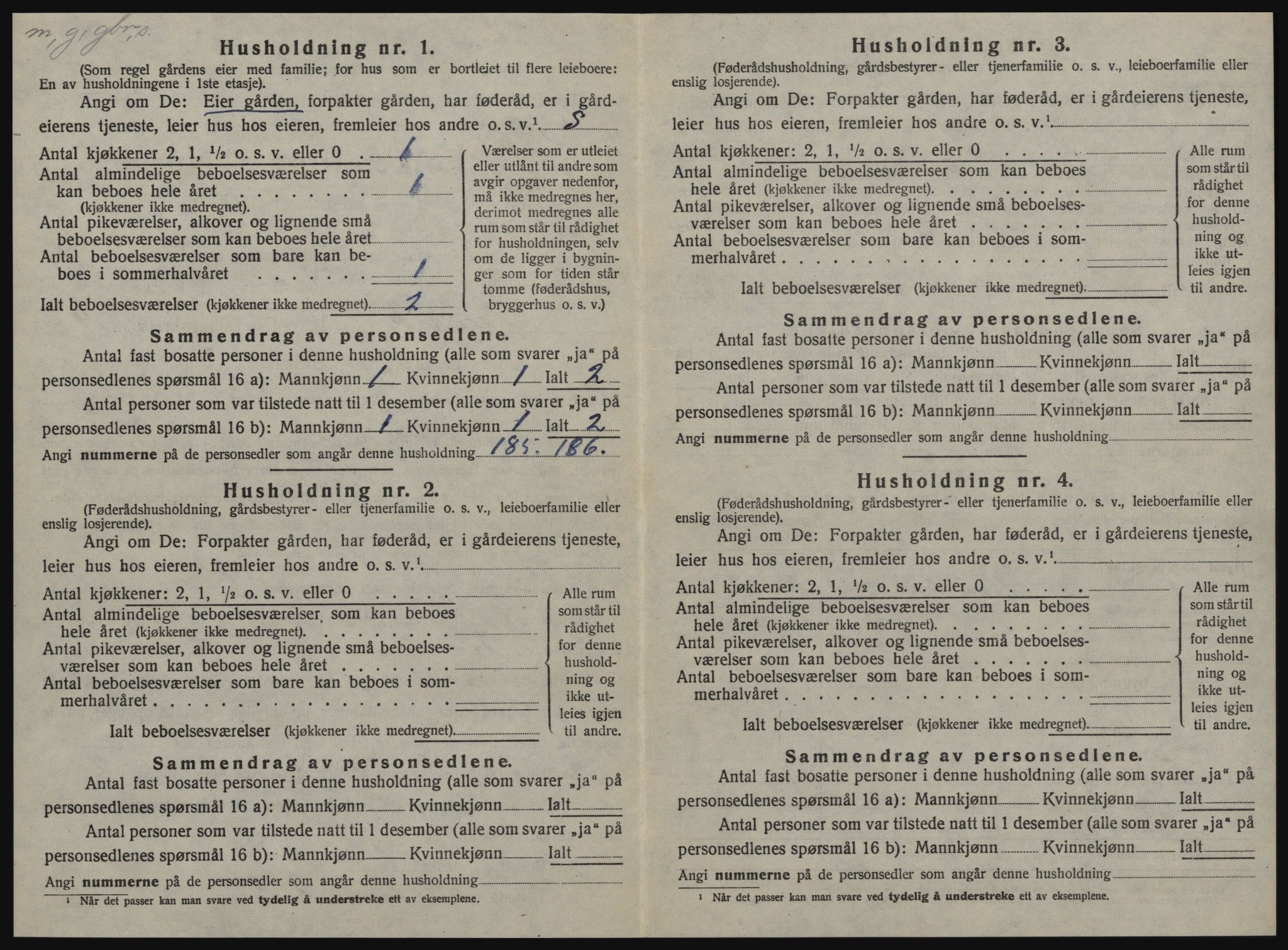 SAT, 1920 census for Lensvik, 1920, p. 365