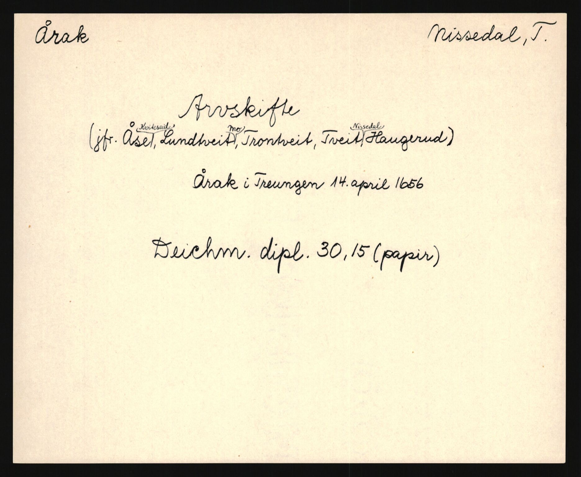 Riksarkivets diplomsamling, AV/RA-EA-5965/F35/F35e/L0022: Registreringssedler Telemark 3, 1400-1700, p. 259