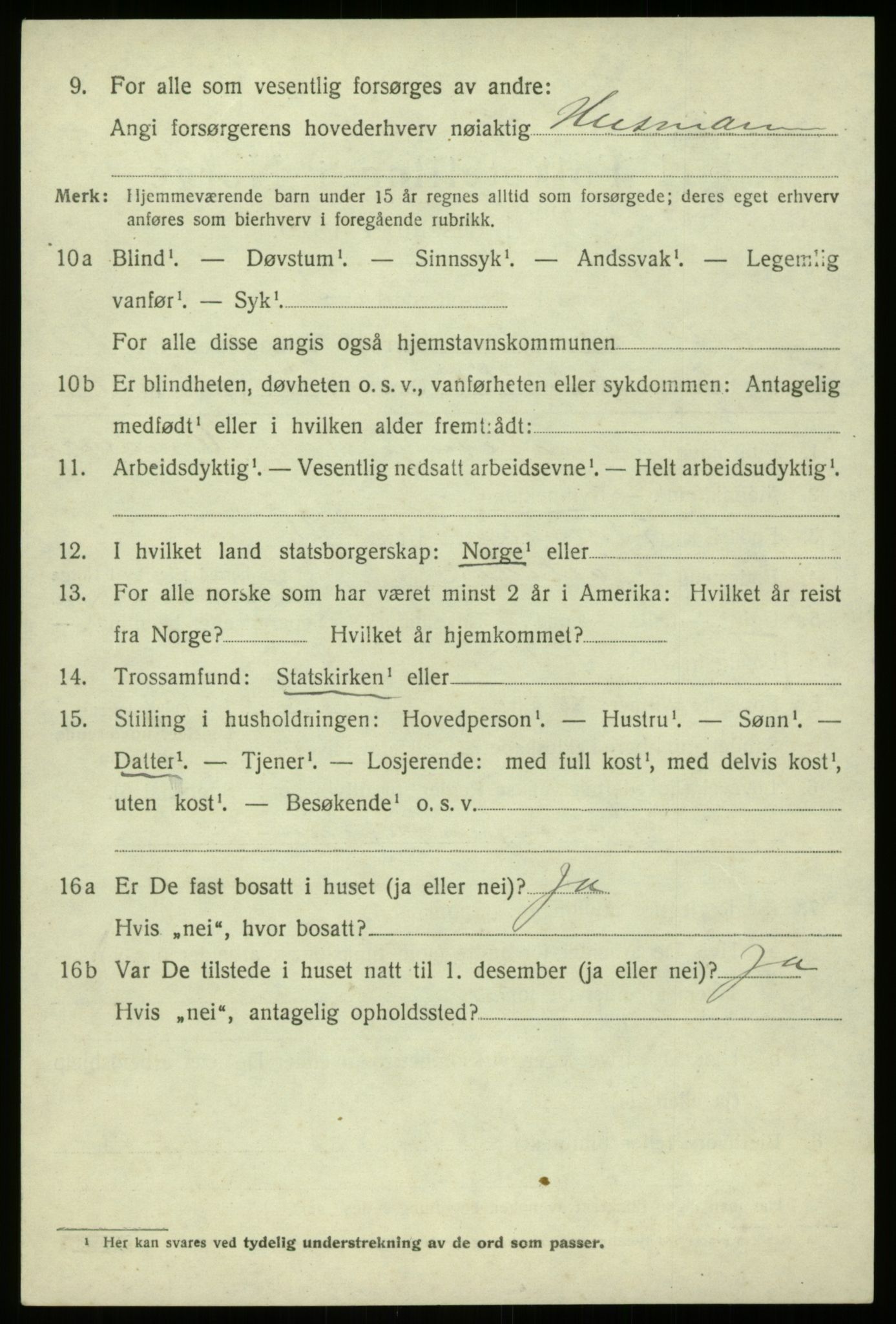 SAB, 1920 census for Jostedal, 1920, p. 557