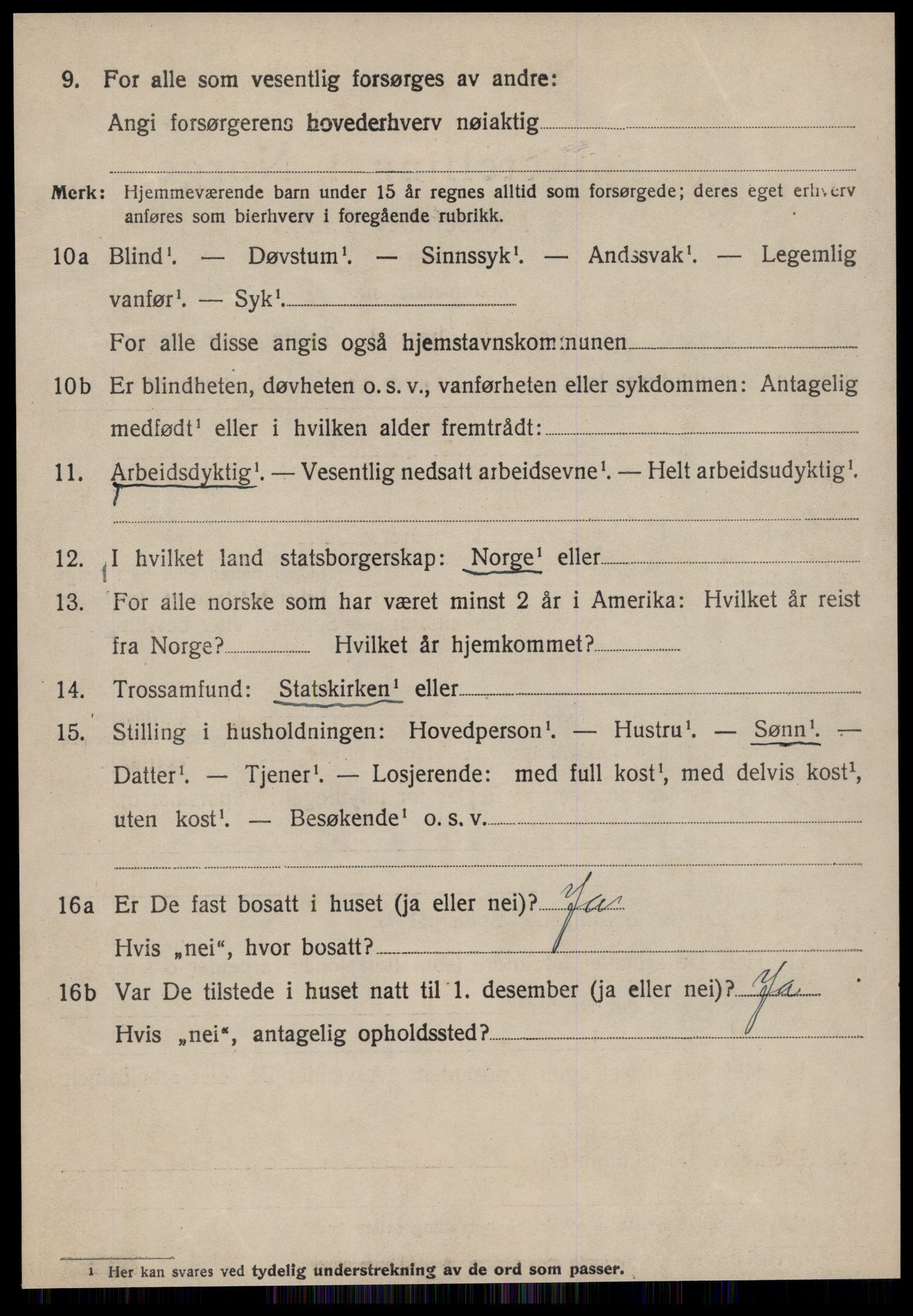 SAT, 1920 census for Volda, 1920, p. 7925