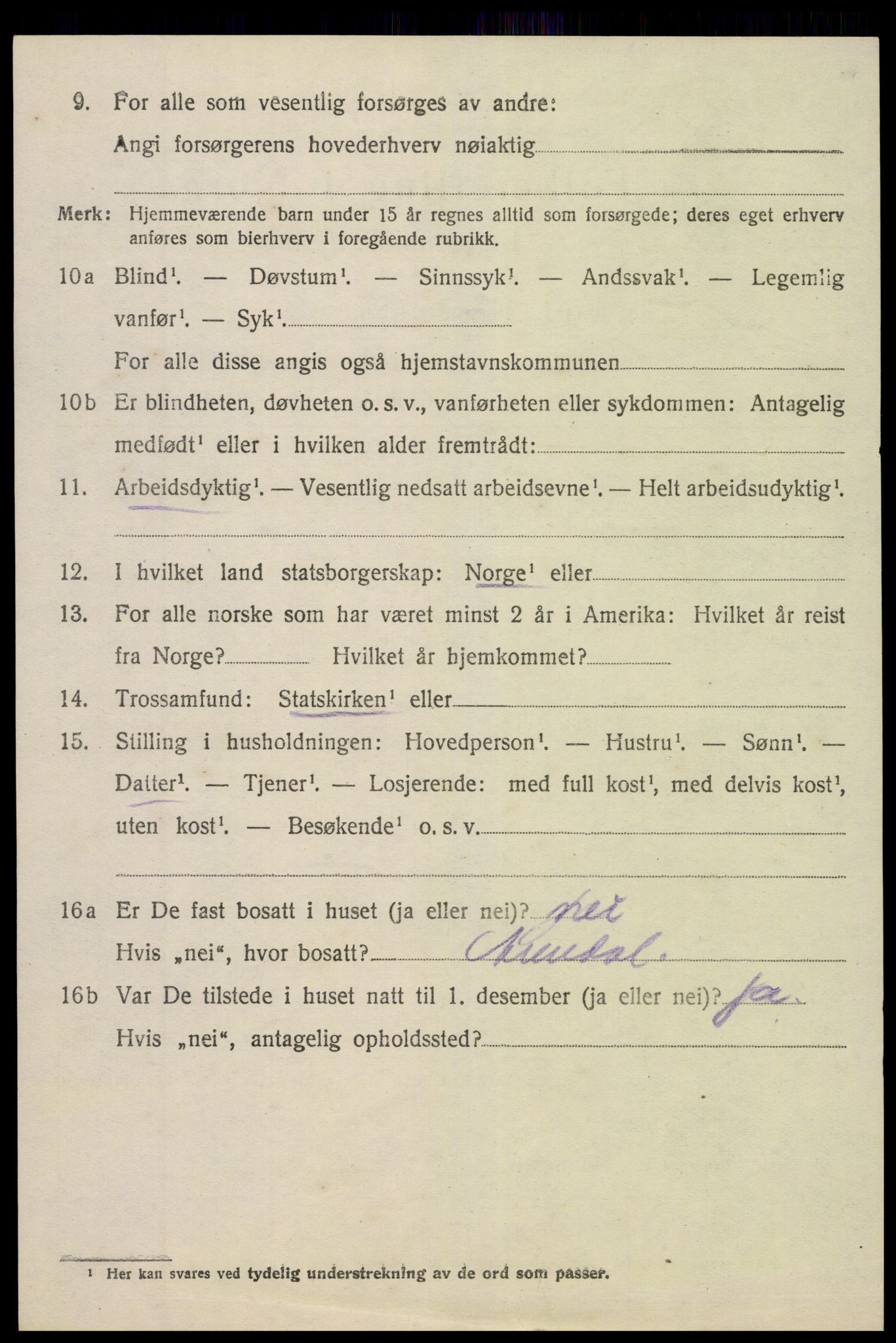 SAK, 1920 census for Øyestad, 1920, p. 6483