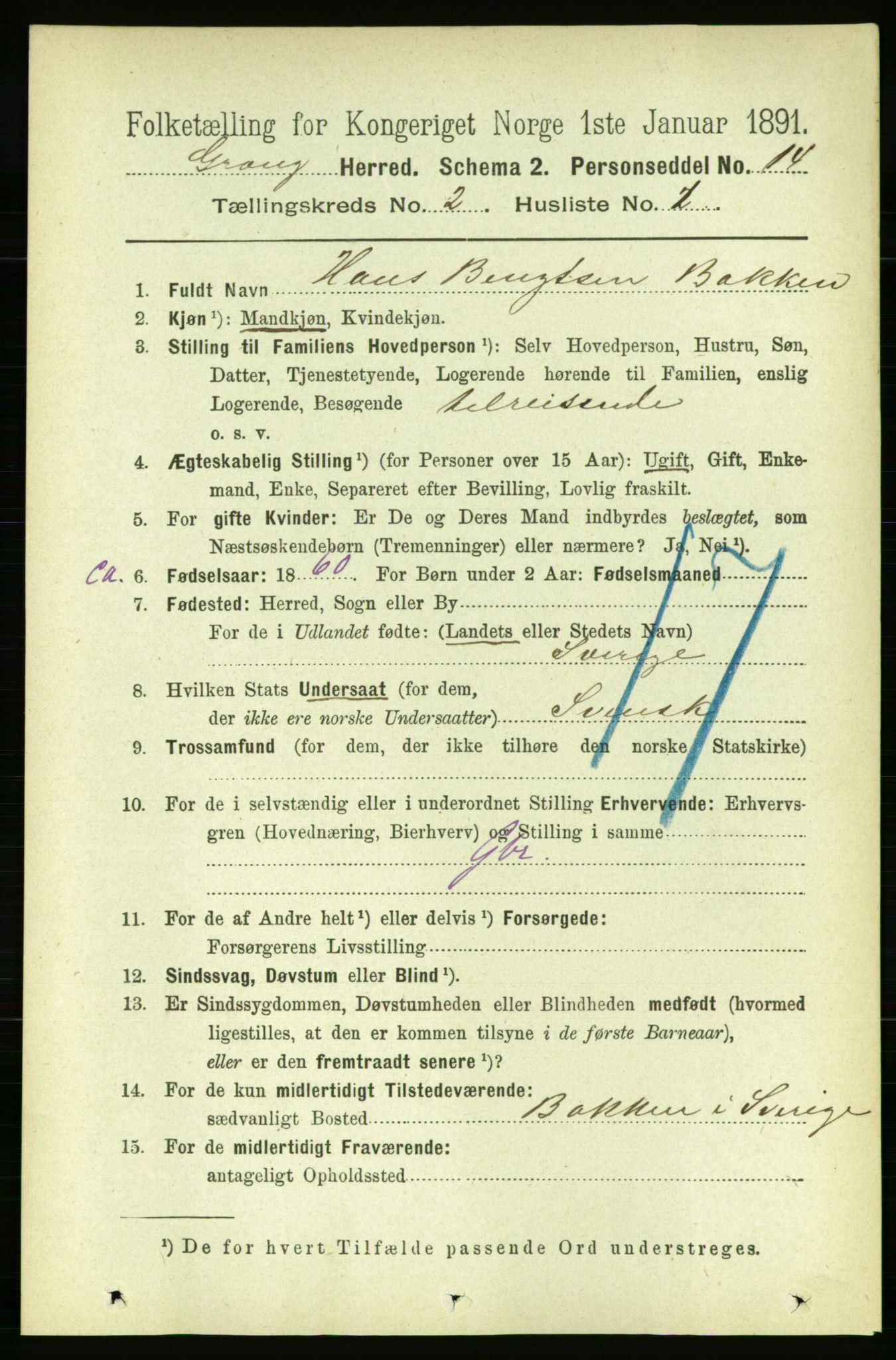 RA, 1891 census for 1742 Grong, 1891, p. 735