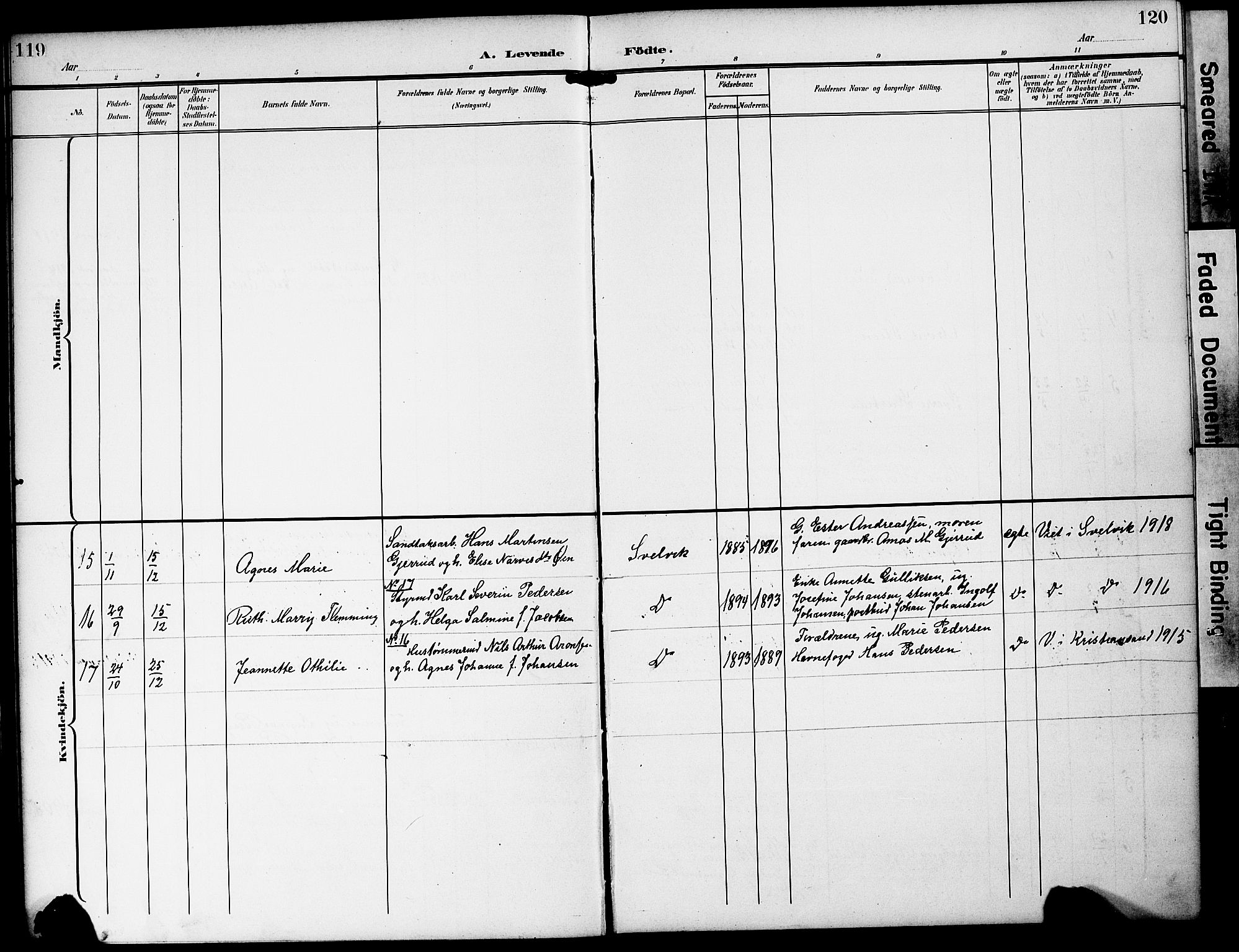 Strømm kirkebøker, AV/SAKO-A-322/G/Gb/L0002: Parish register (copy) no. II 2, 1897-1928, p. 119-120