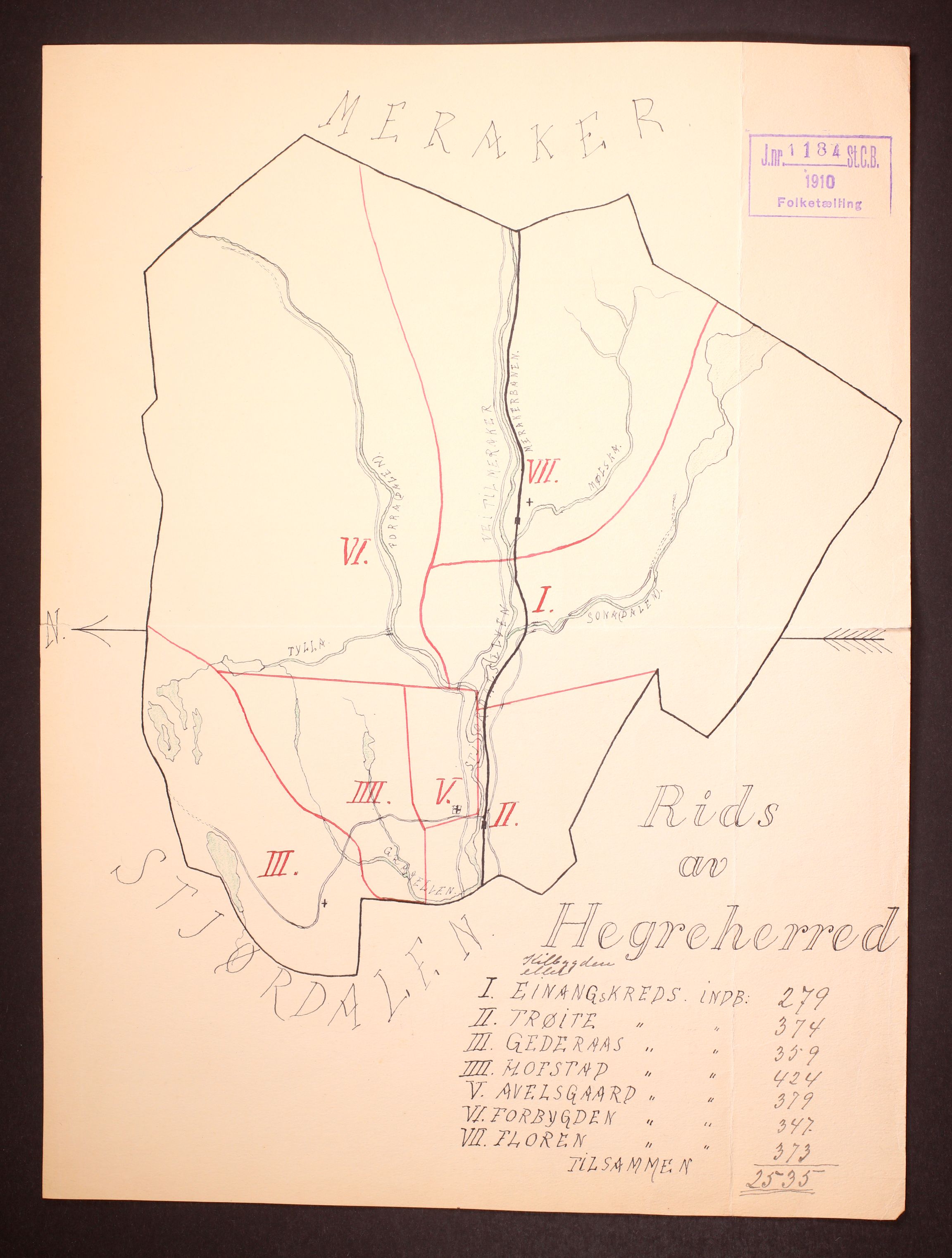 RA, 1910 census for Hegra, 1910, p. 25