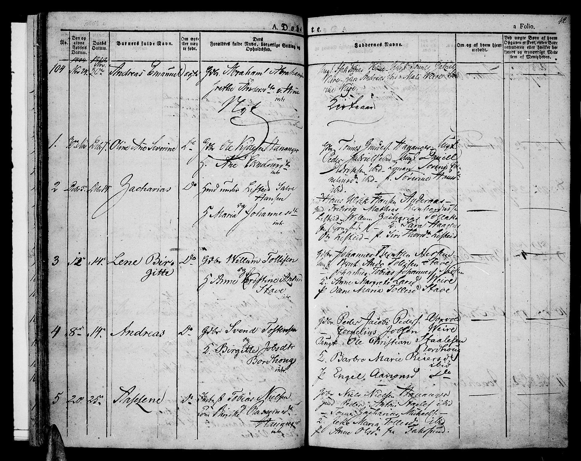 Lista sokneprestkontor, SAK/1111-0027/F/Fa/L0008: Parish register (official) no. A 8, 1823-1835, p. 42
