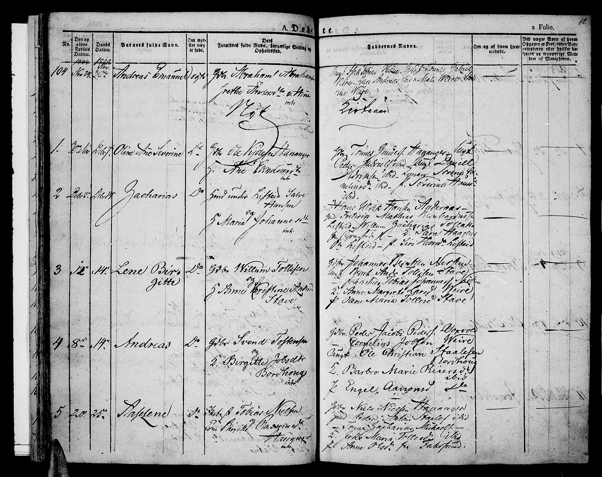 Lista sokneprestkontor, AV/SAK-1111-0027/F/Fa/L0008: Parish register (official) no. A 8, 1823-1835, p. 42