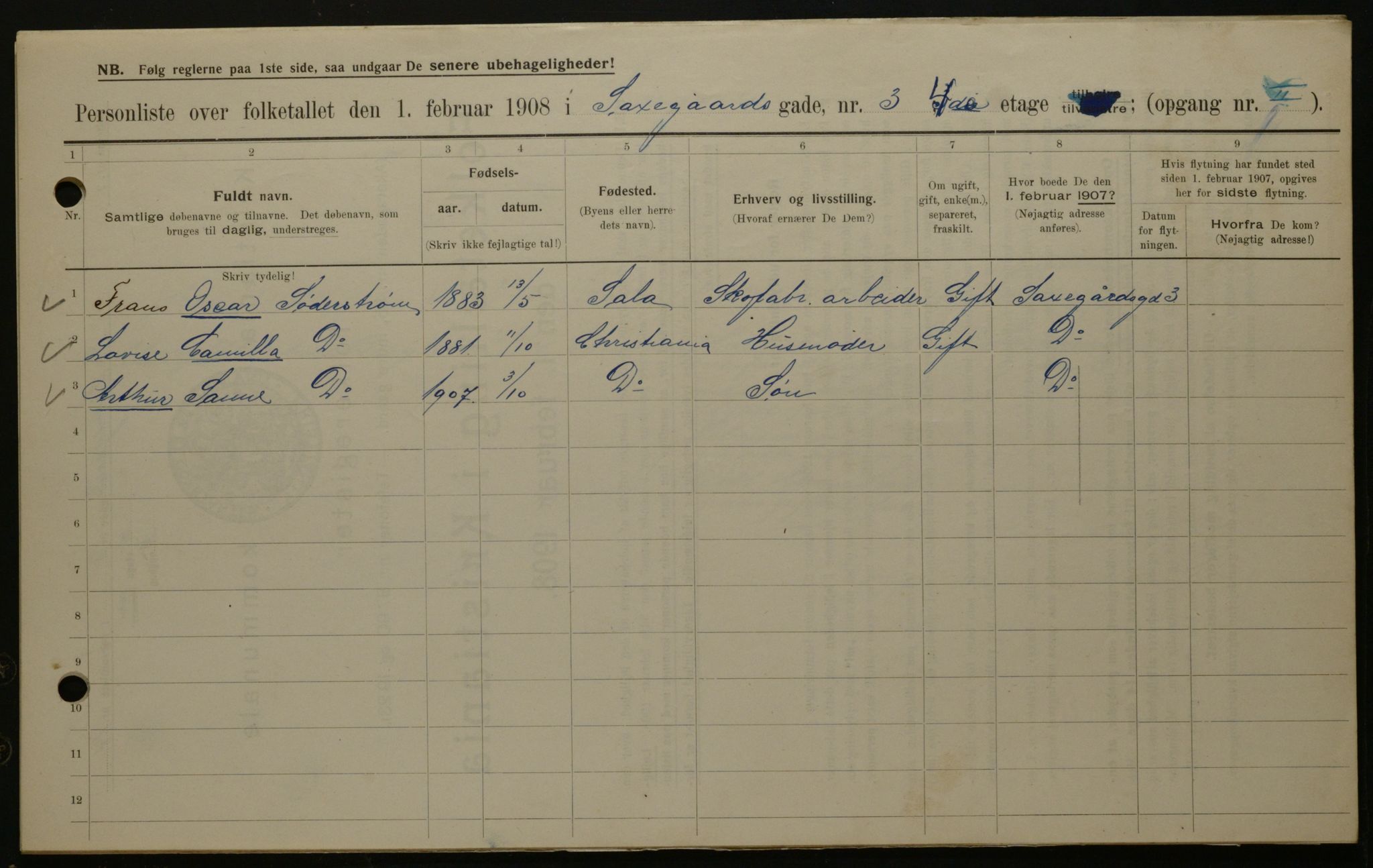 OBA, Municipal Census 1908 for Kristiania, 1908, p. 80489