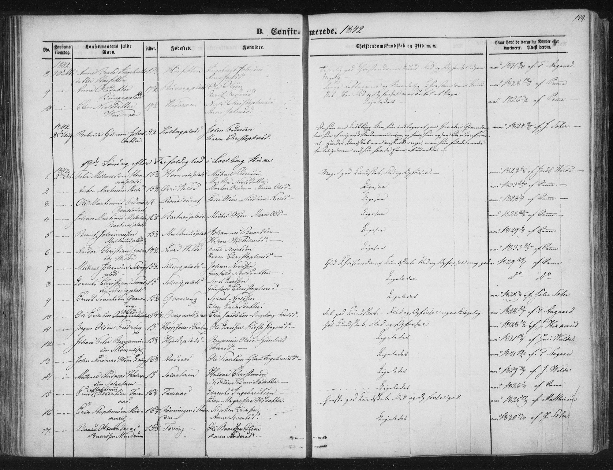 Ministerialprotokoller, klokkerbøker og fødselsregistre - Nord-Trøndelag, SAT/A-1458/741/L0392: Parish register (official) no. 741A06, 1836-1848, p. 159