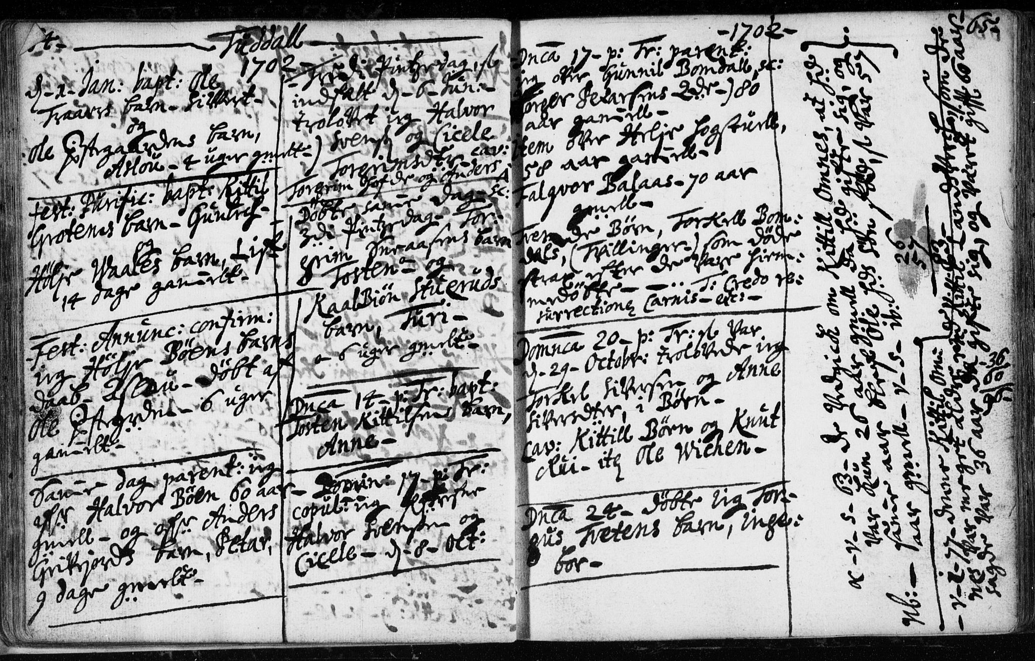 Hjartdal kirkebøker, SAKO/A-270/F/Fa/L0001: Parish register (official) no. I 1, 1685-1714, p. 64-65