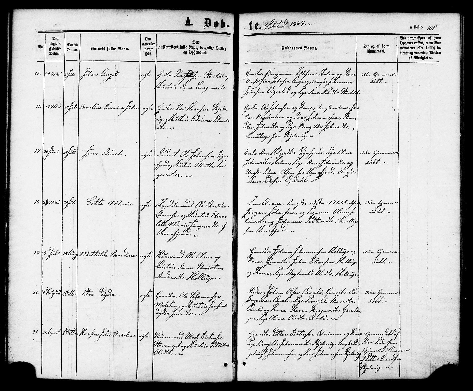 Ministerialprotokoller, klokkerbøker og fødselsregistre - Nordland, AV/SAT-A-1459/810/L0147: Parish register (official) no. 810A08 /2, 1862-1874, p. 105