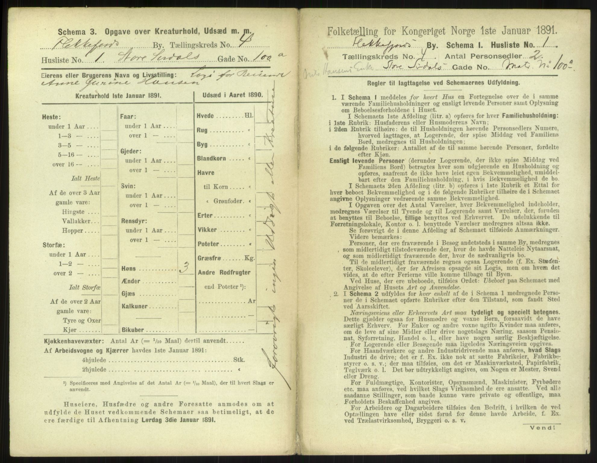 RA, 1891 census for 1004 Flekkefjord, 1891, p. 170