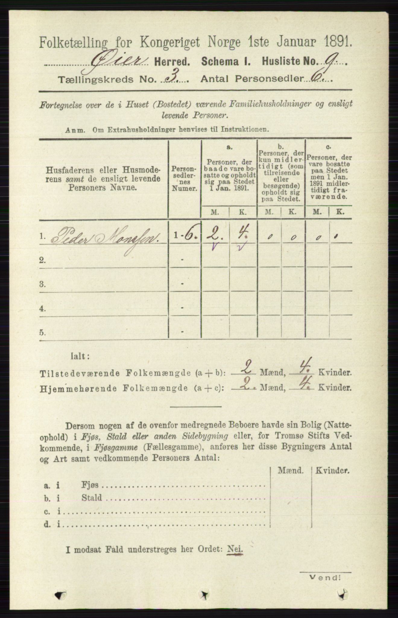 RA, 1891 census for 0521 Øyer, 1891, p. 634