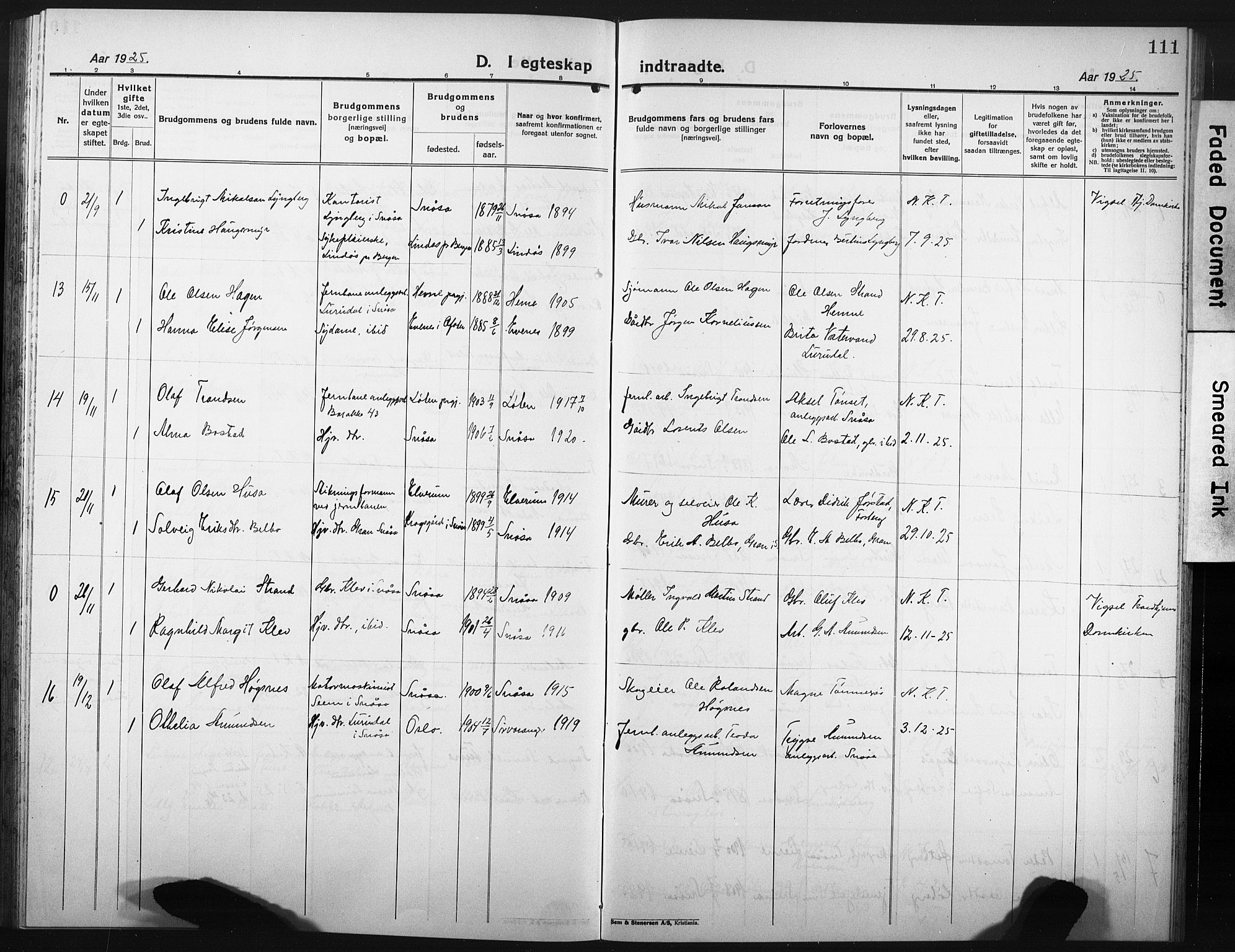 Ministerialprotokoller, klokkerbøker og fødselsregistre - Nord-Trøndelag, SAT/A-1458/749/L0480: Parish register (copy) no. 749C02, 1924-1932, p. 111