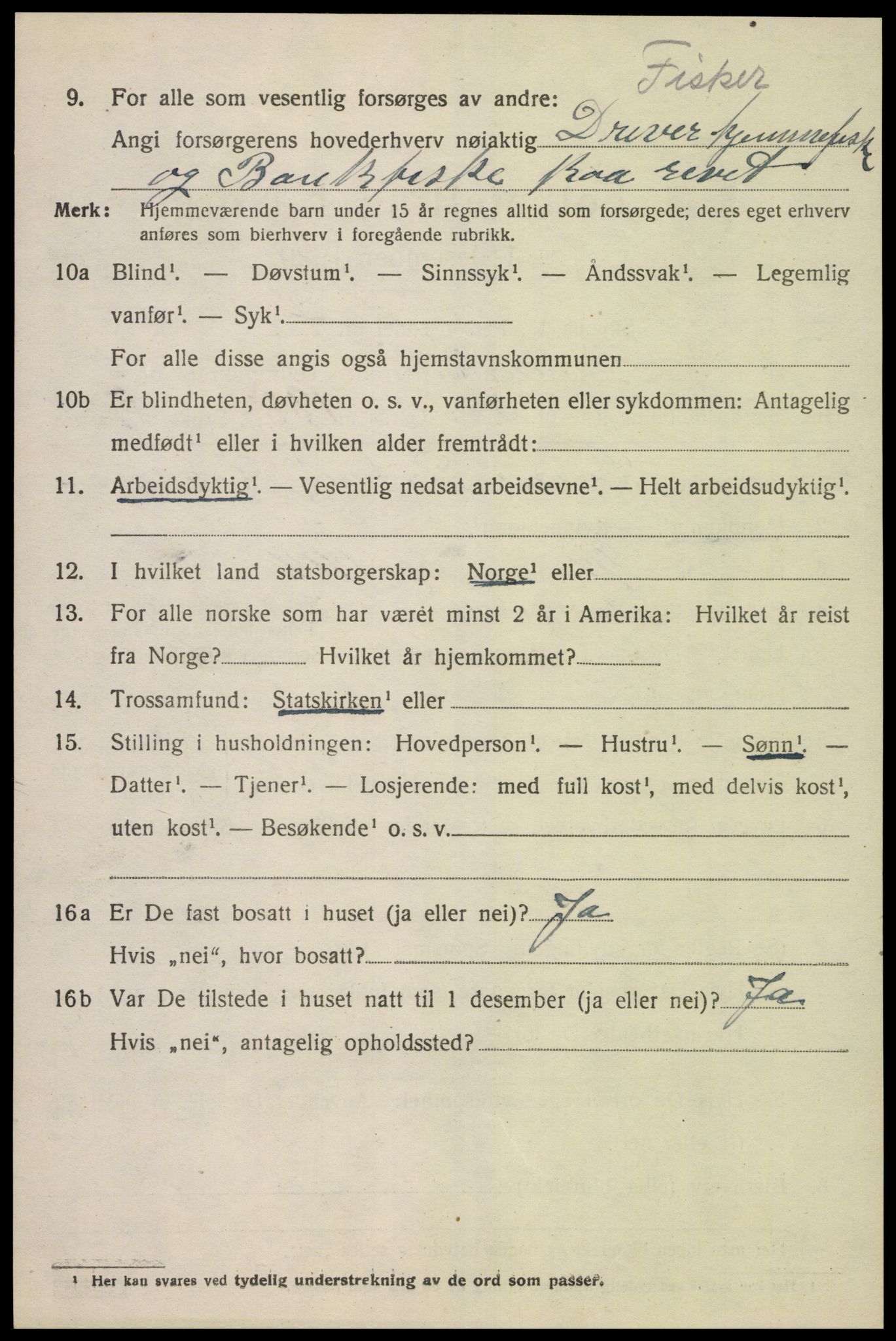 SAK, 1920 census for Spangereid, 1920, p. 1490