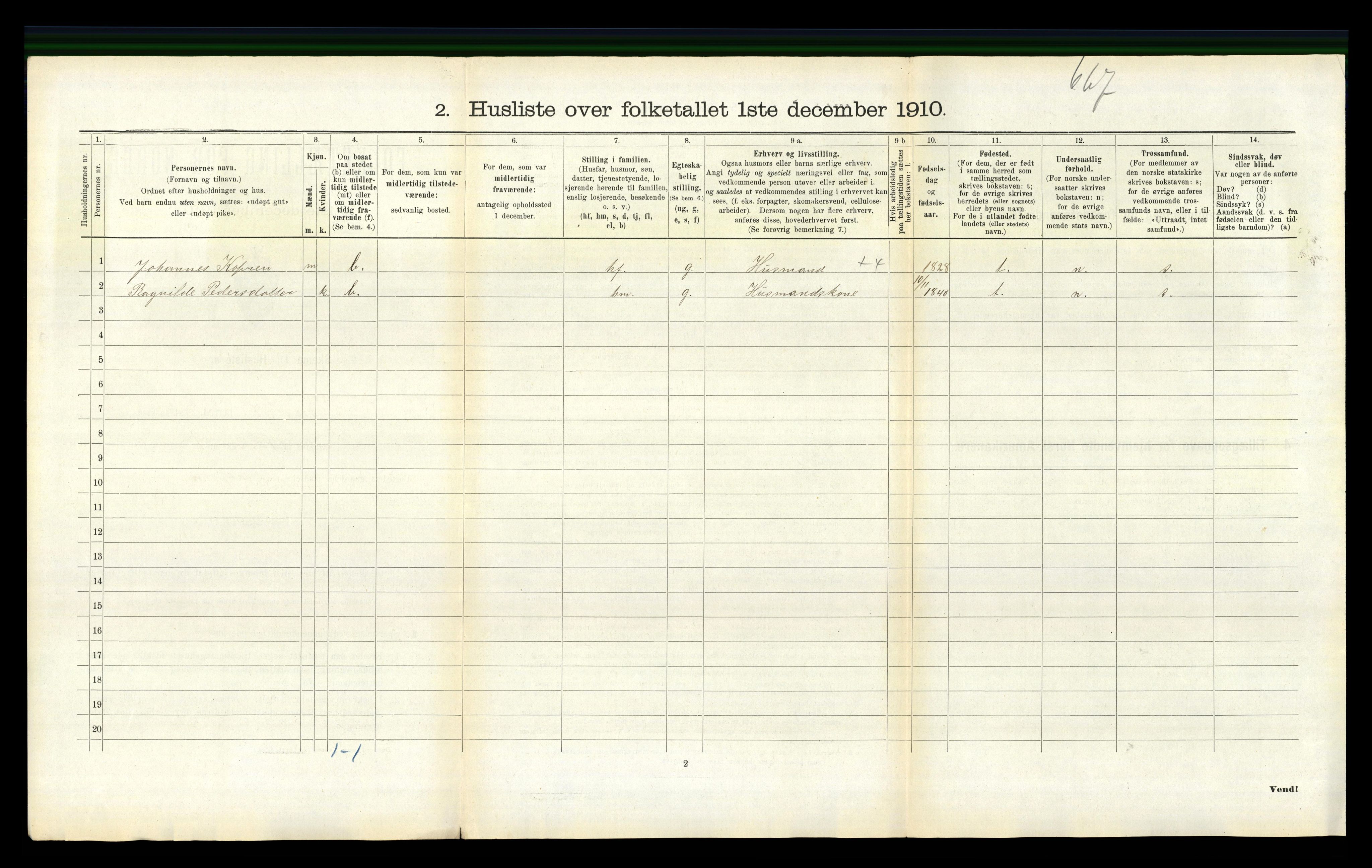 RA, 1910 census for Jondal, 1910, p. 285