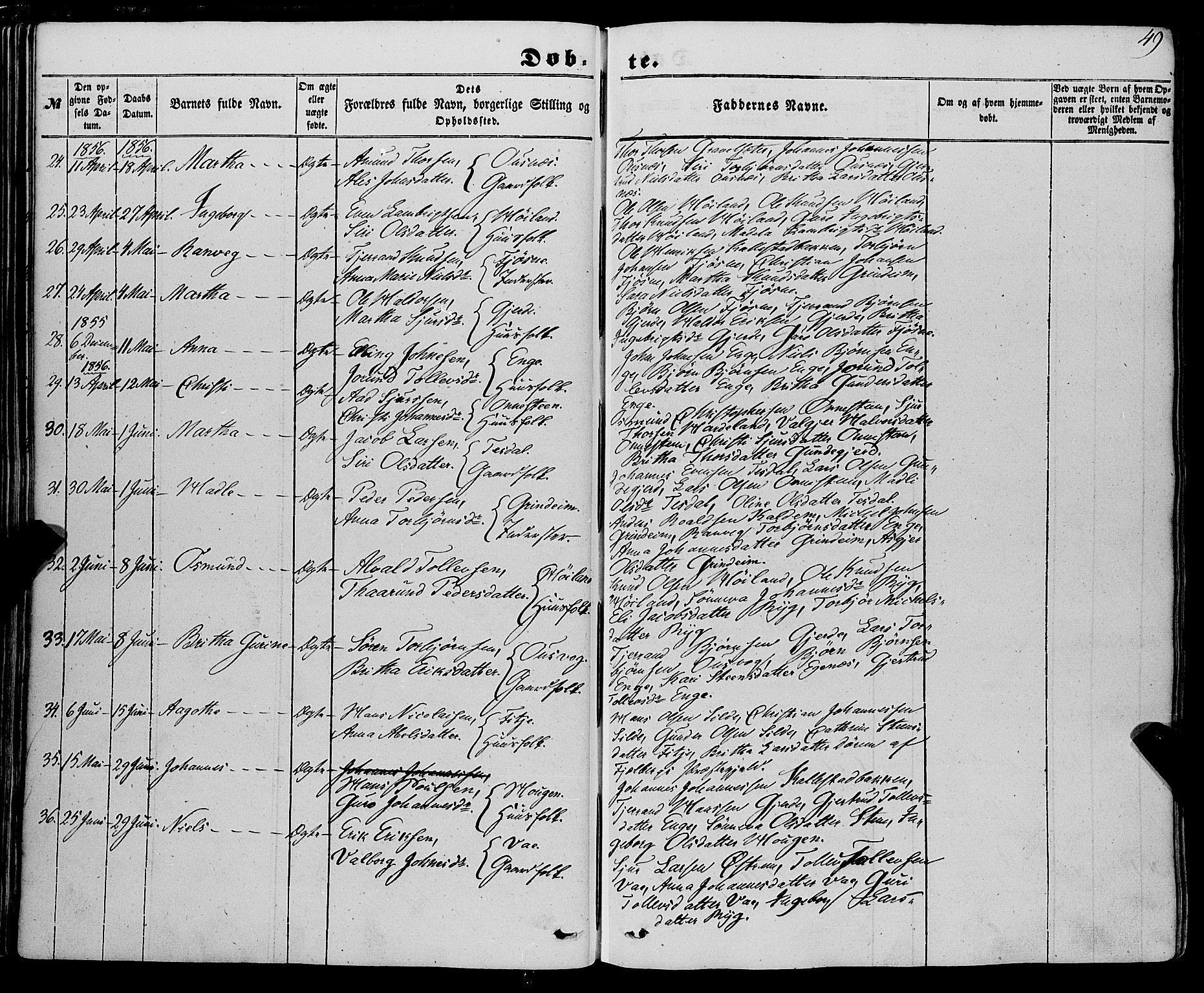 Etne sokneprestembete, AV/SAB-A-75001/H/Haa: Parish register (official) no. A 8, 1848-1862, p. 49