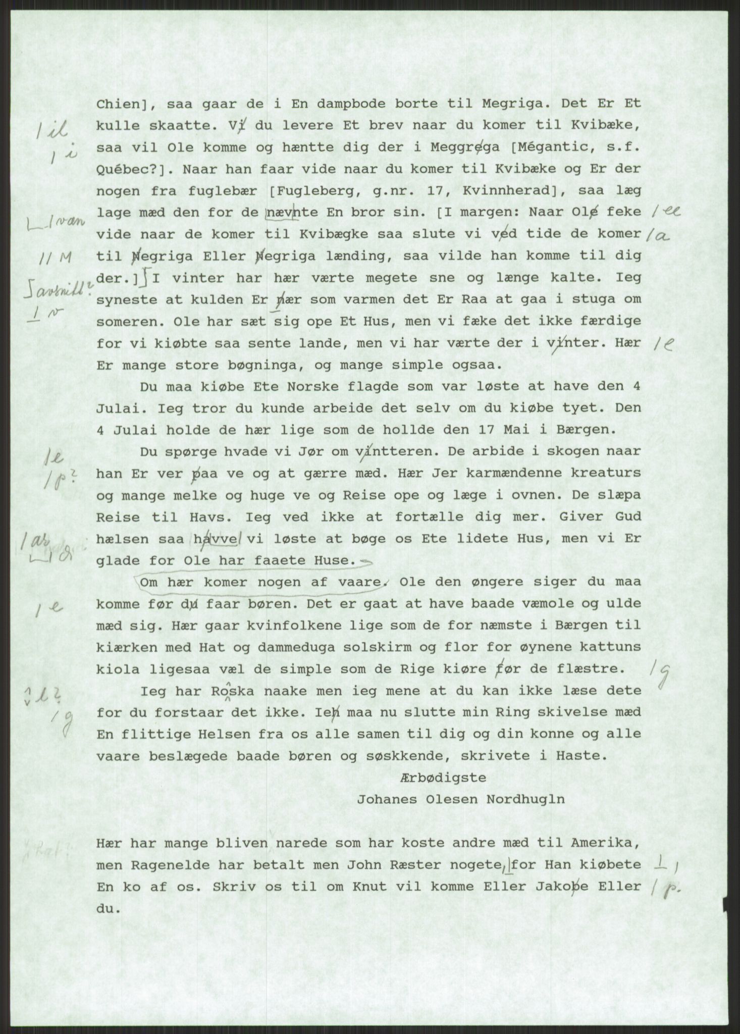 Samlinger til kildeutgivelse, Amerikabrevene, AV/RA-EA-4057/F/L0032: Innlån fra Hordaland: Nesheim - Øverland, 1838-1914, p. 457