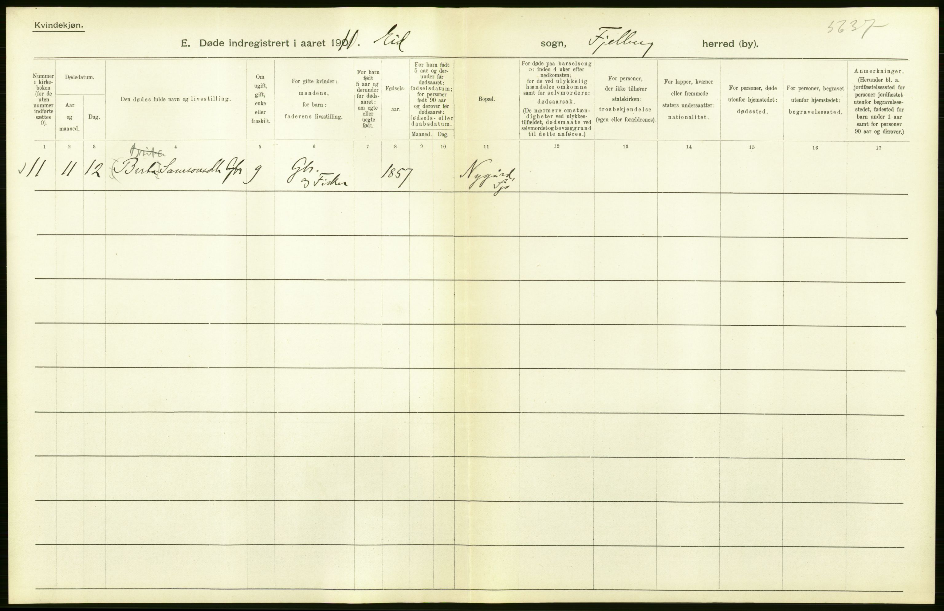 Statistisk sentralbyrå, Sosiodemografiske emner, Befolkning, AV/RA-S-2228/D/Df/Dfa/Dfah/L0027: S. Bergenhus amt: Døde. Bygder., 1910, p. 42