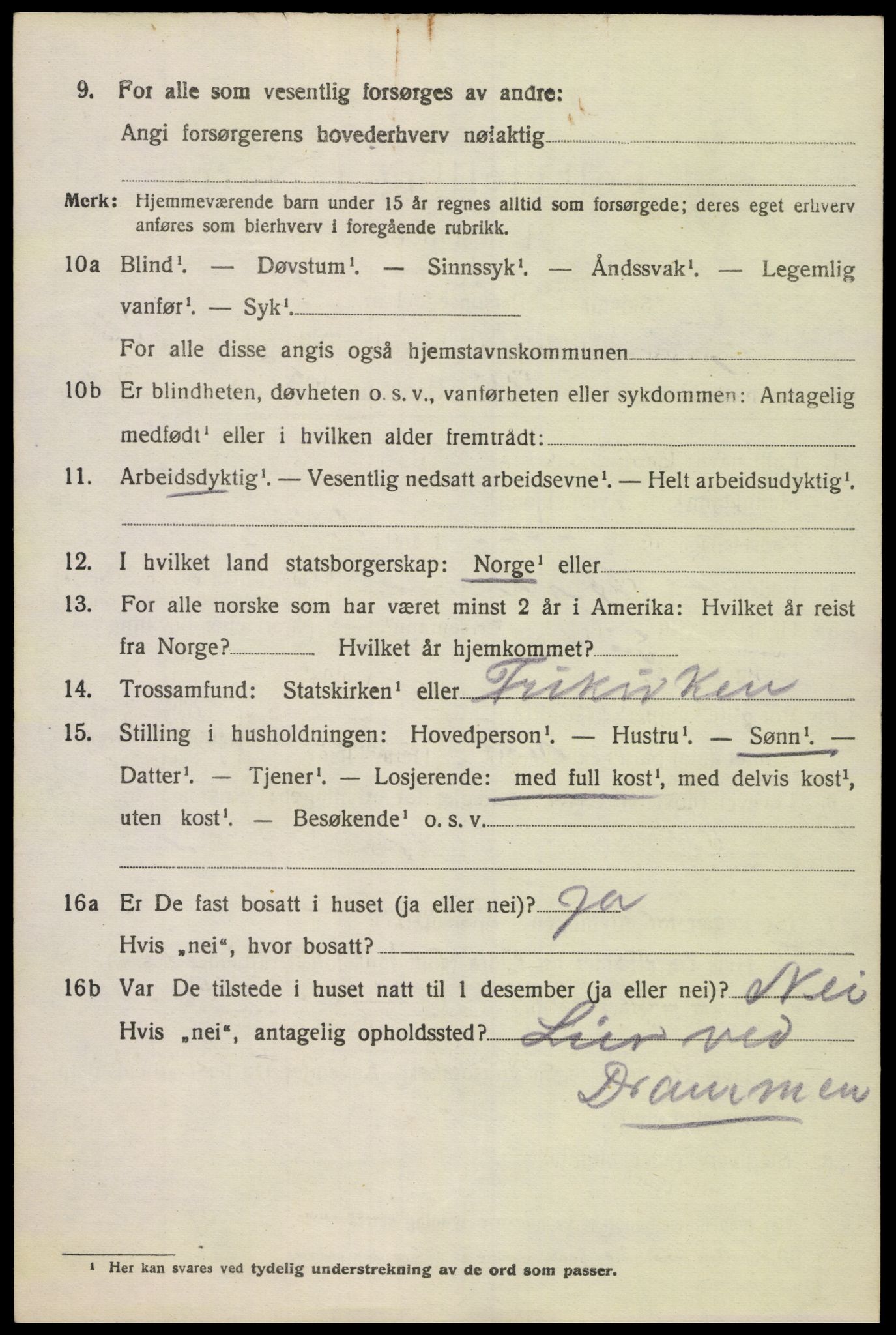 SAK, 1920 census for Oddernes, 1920, p. 12484