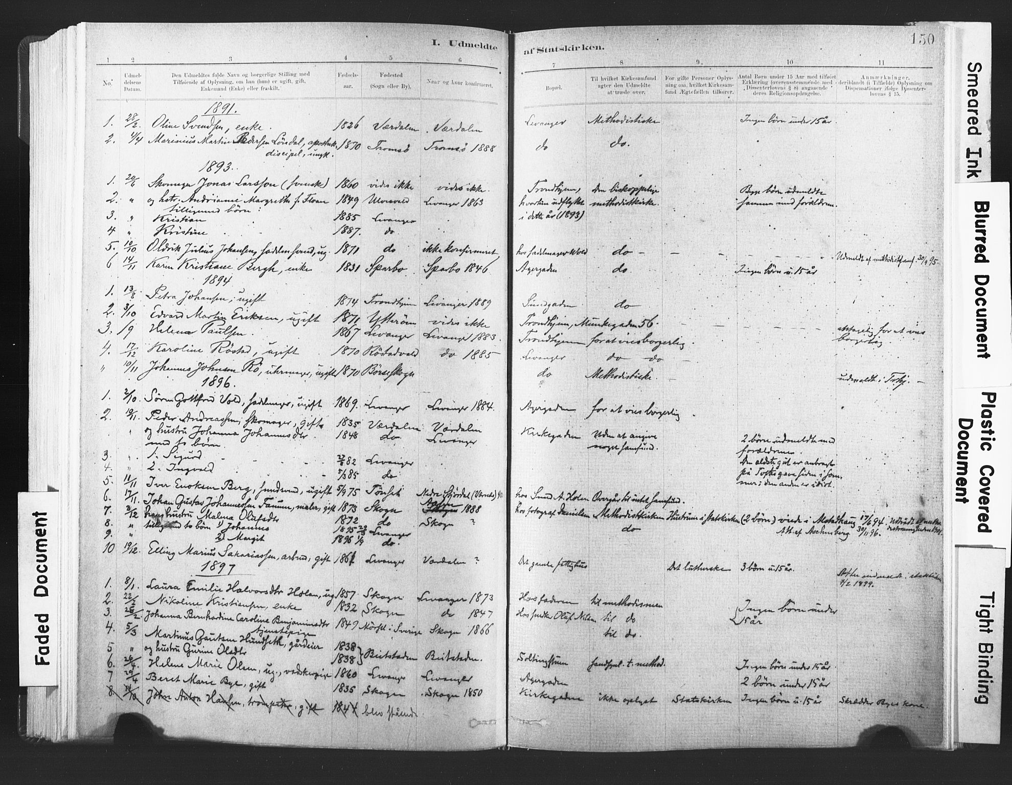 Ministerialprotokoller, klokkerbøker og fødselsregistre - Nord-Trøndelag, SAT/A-1458/720/L0189: Parish register (official) no. 720A05, 1880-1911, p. 150
