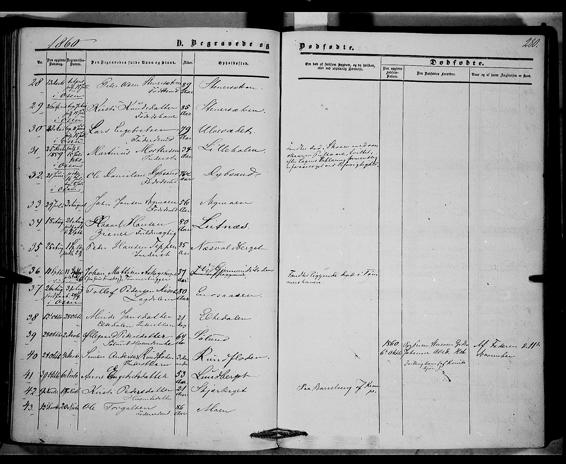 Trysil prestekontor, AV/SAH-PREST-046/H/Ha/Haa/L0005: Parish register (official) no. 5, 1851-1865, p. 280