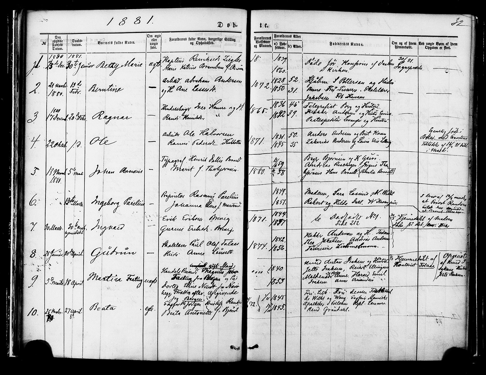 Ministerialprotokoller, klokkerbøker og fødselsregistre - Møre og Romsdal, SAT/A-1454/558/L0691: Parish register (official) no. 558A05, 1873-1886, p. 32