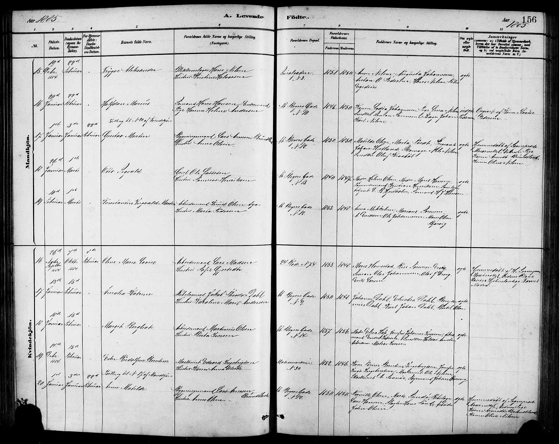 Sandviken Sokneprestembete, AV/SAB-A-77601/H/Hb/L0001: Parish register (copy) no. A 2, 1879-1892, p. 156