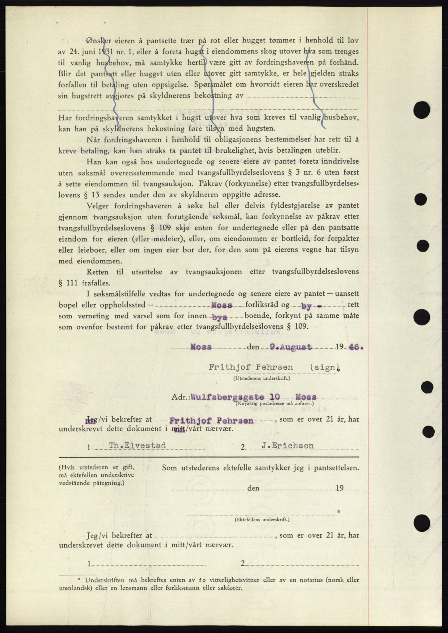 Moss sorenskriveri, SAO/A-10168: Mortgage book no. B15, 1946-1946, Diary no: : 1837/1946