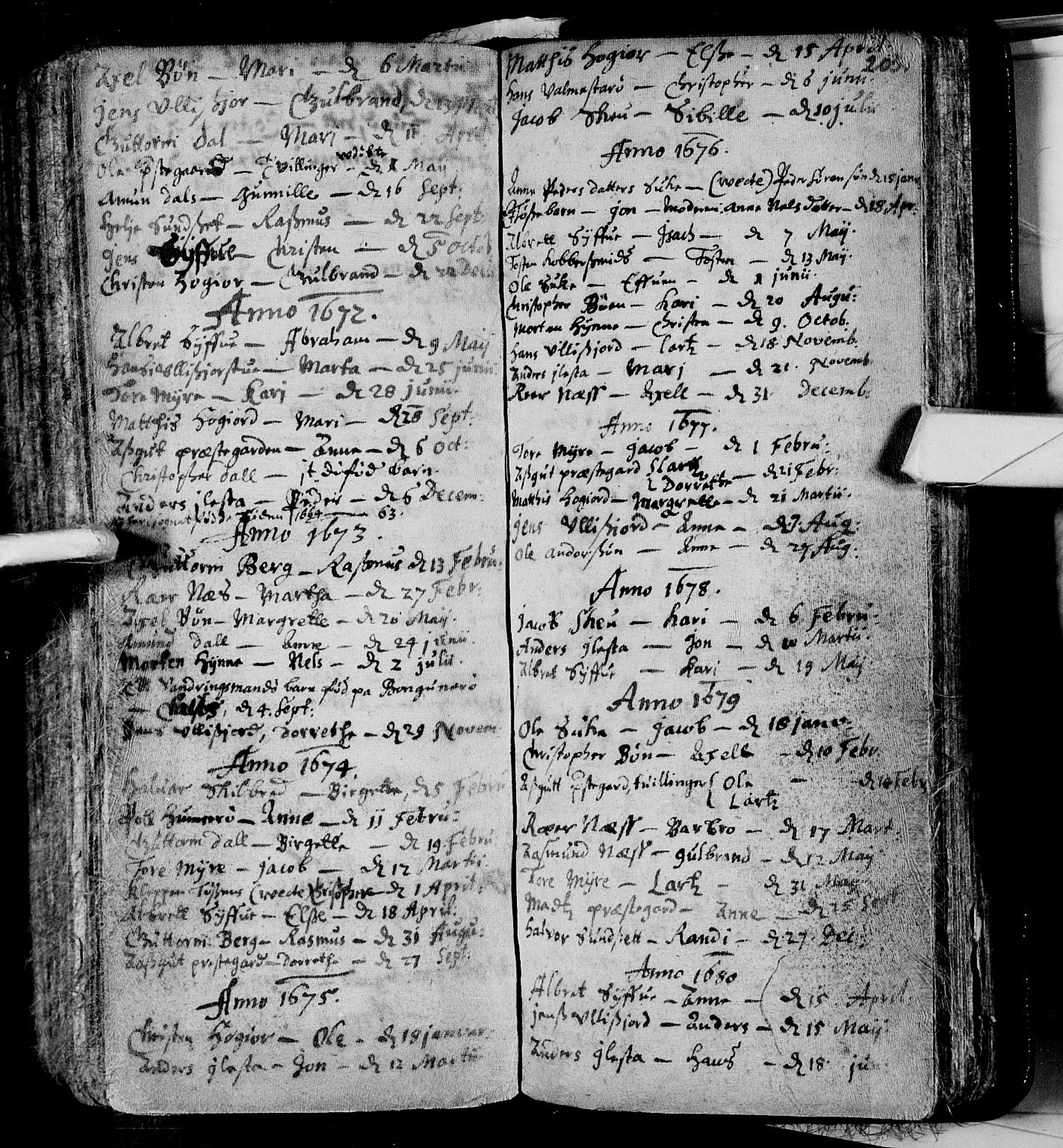 Andebu kirkebøker, SAKO/A-336/F/Fa/L0001: Parish register (official) no. 1 /3, 1623-1738, p. 203