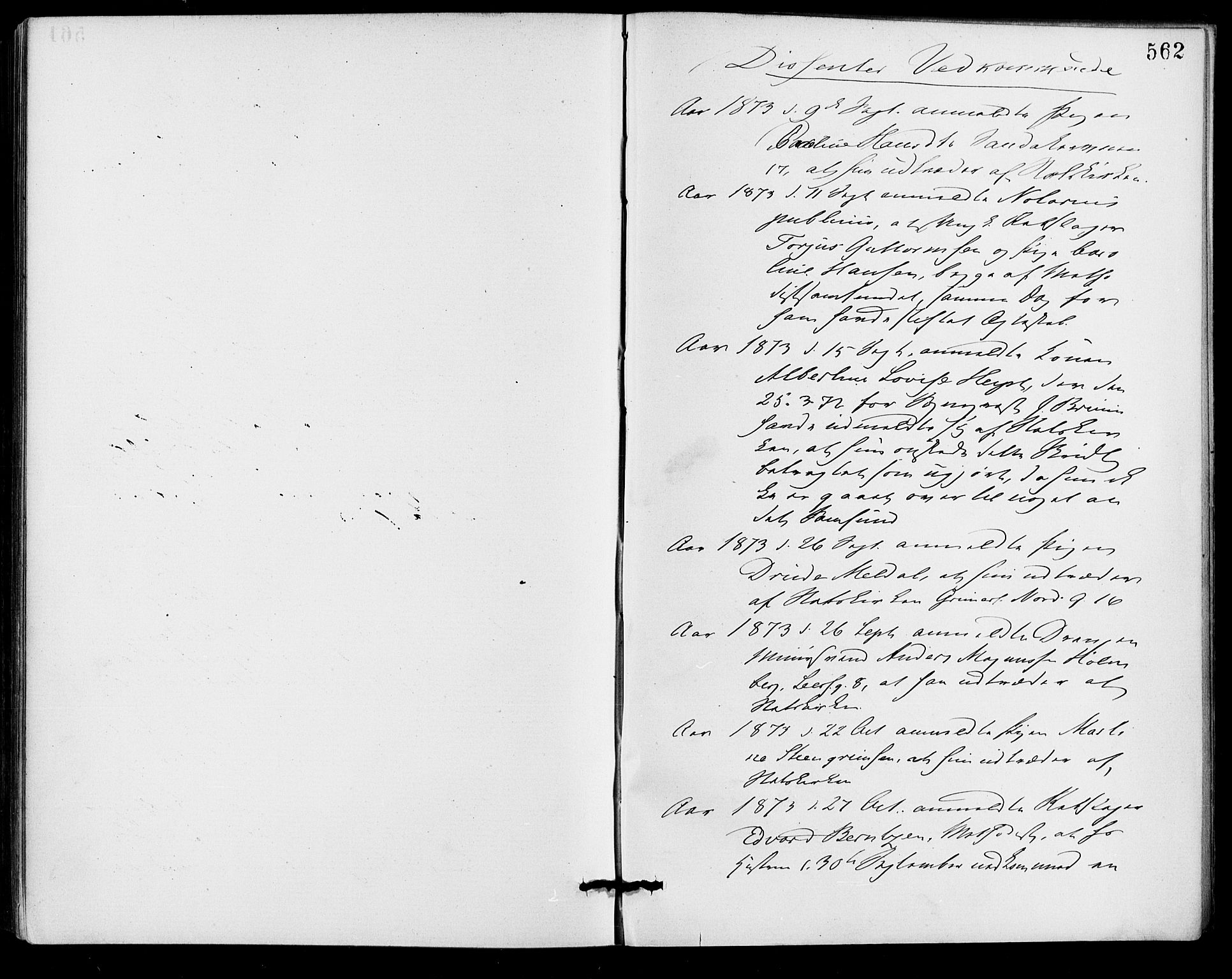 Gamle Aker prestekontor Kirkebøker, AV/SAO-A-10617a/F/L0005: Parish register (official) no. 5, 1873-1881, p. 562