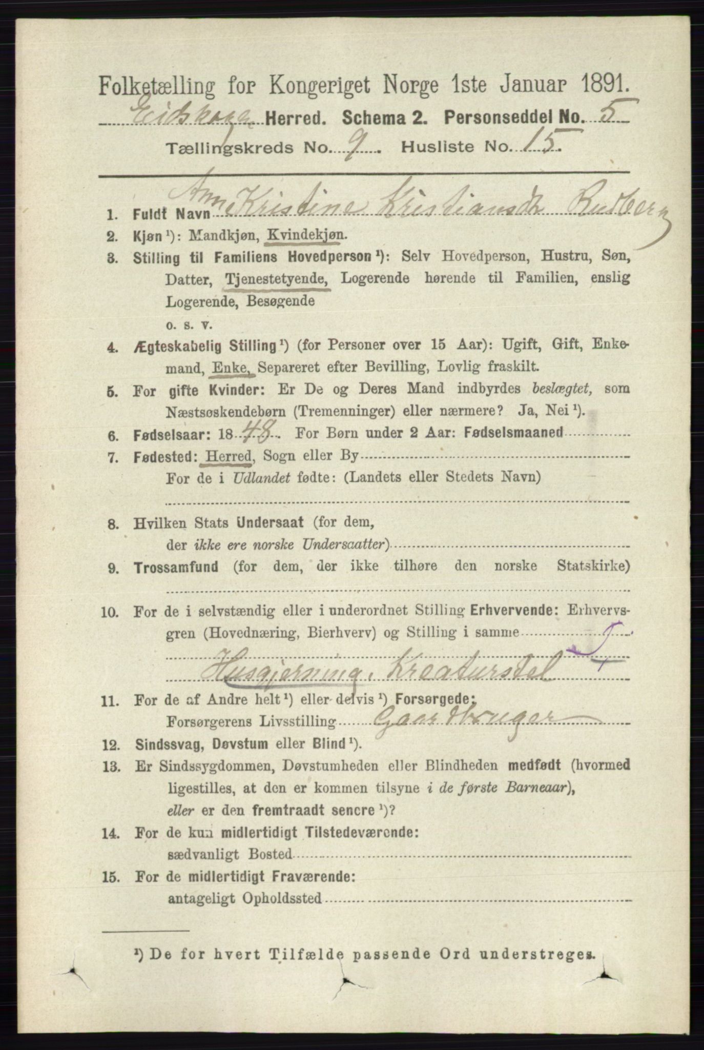 RA, 1891 census for 0420 Eidskog, 1891, p. 5504