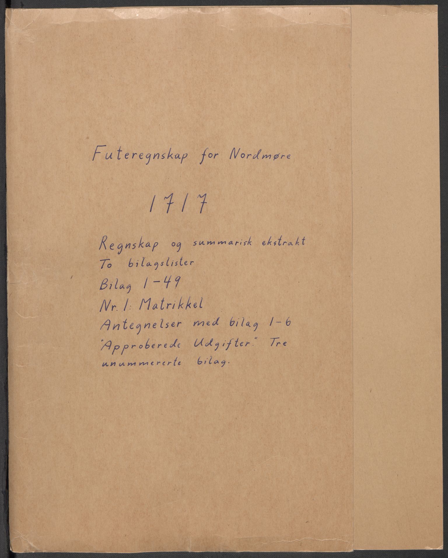 Rentekammeret inntil 1814, Reviderte regnskaper, Fogderegnskap, RA/EA-4092/R56/L3750: Fogderegnskap Nordmøre, 1717, p. 2