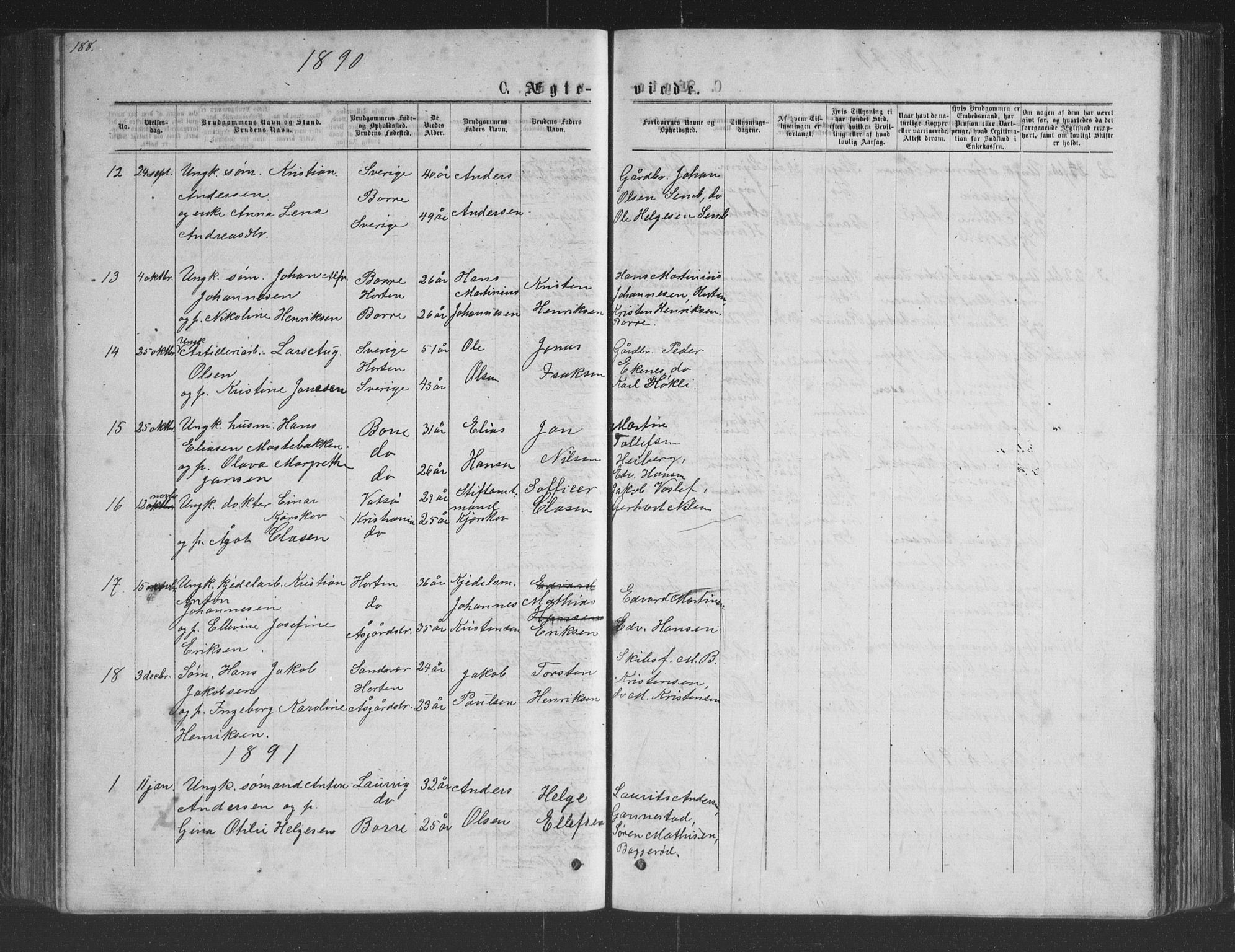 Borre kirkebøker, AV/SAKO-A-338/G/Ga/L0003: Parish register (copy) no. I 3, 1871-1892, p. 188