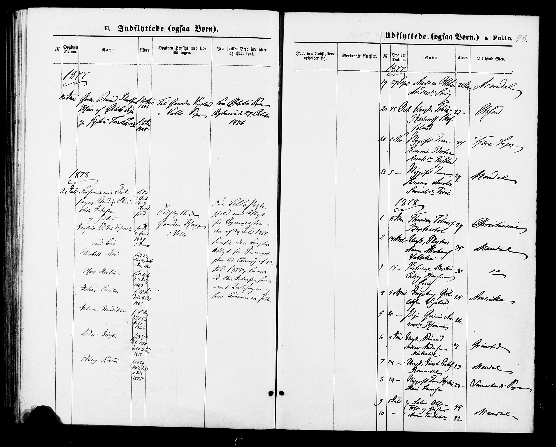 Sør-Audnedal sokneprestkontor, SAK/1111-0039/F/Fa/Fab/L0008: Parish register (official) no. A 8, 1876-1881, p. 98