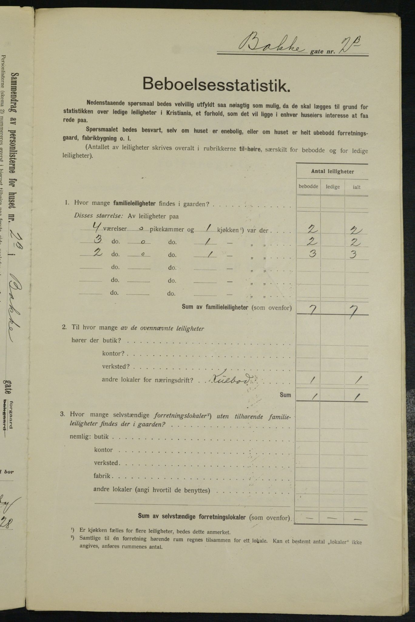 OBA, Municipal Census 1913 for Kristiania, 1913, p. 2513