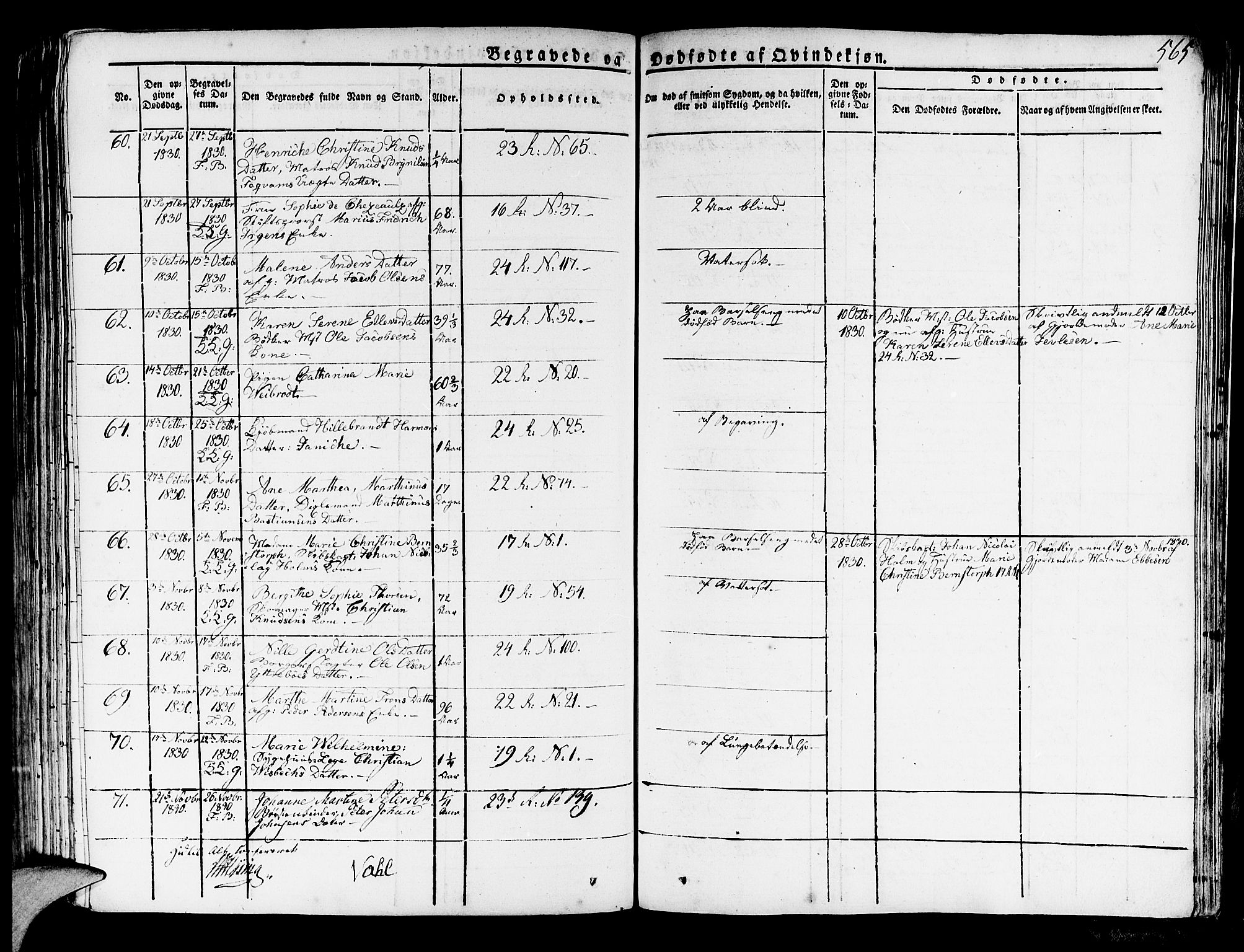 Korskirken sokneprestembete, AV/SAB-A-76101/H/Haa/L0014: Parish register (official) no. A 14, 1823-1835, p. 565