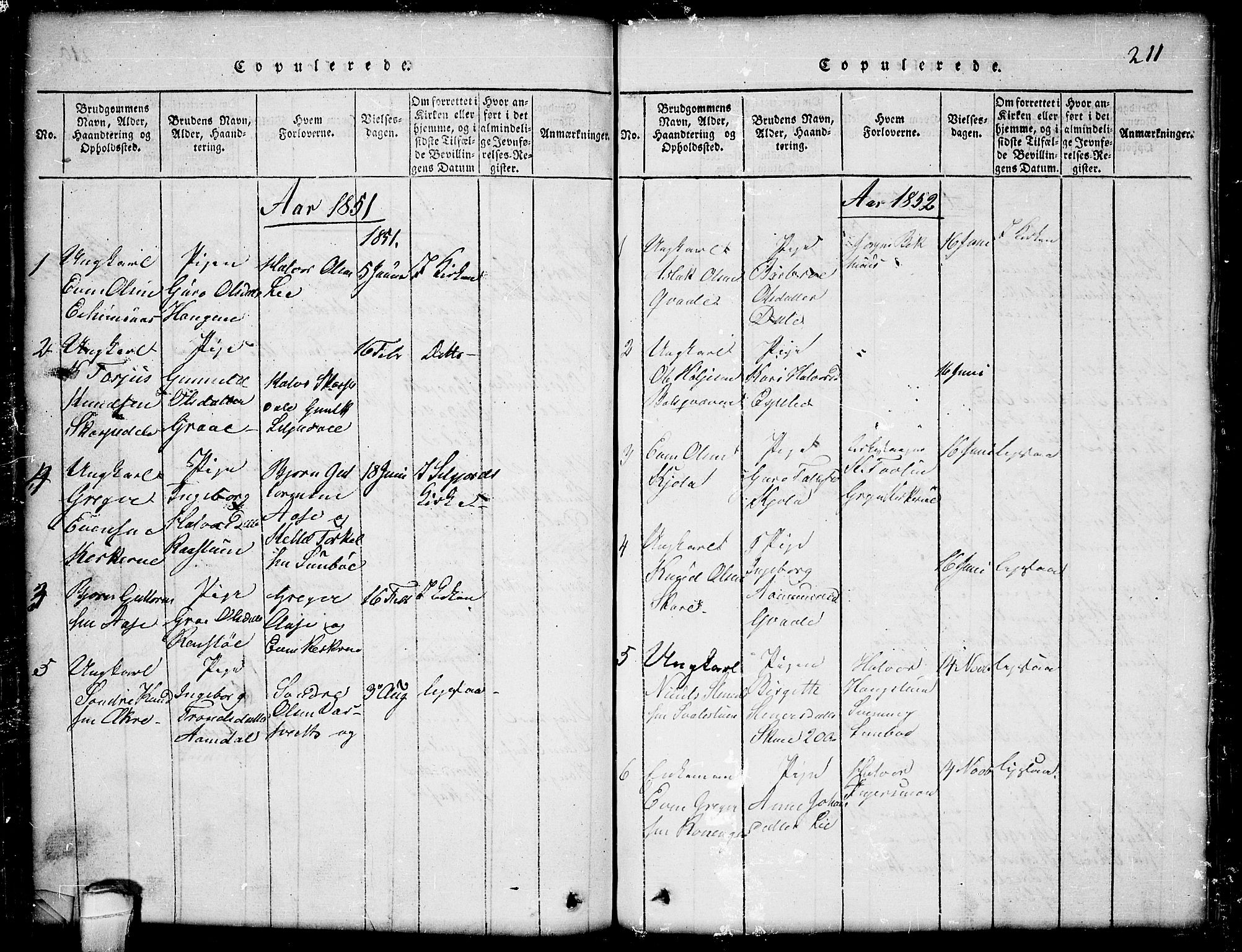 Seljord kirkebøker, SAKO/A-20/G/Gb/L0002: Parish register (copy) no. II 2, 1815-1854, p. 211