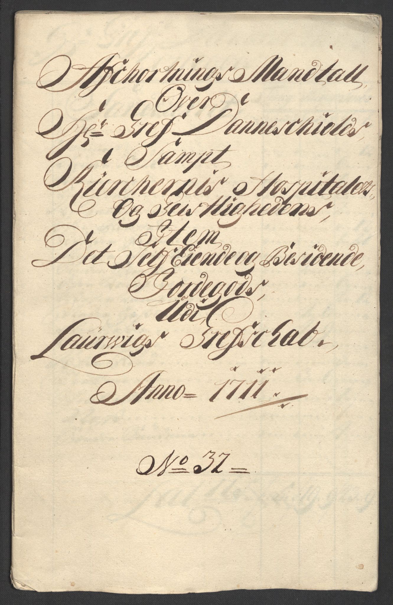 Rentekammeret inntil 1814, Reviderte regnskaper, Fogderegnskap, AV/RA-EA-4092/R33/L1983: Fogderegnskap Larvik grevskap, 1711, p. 211