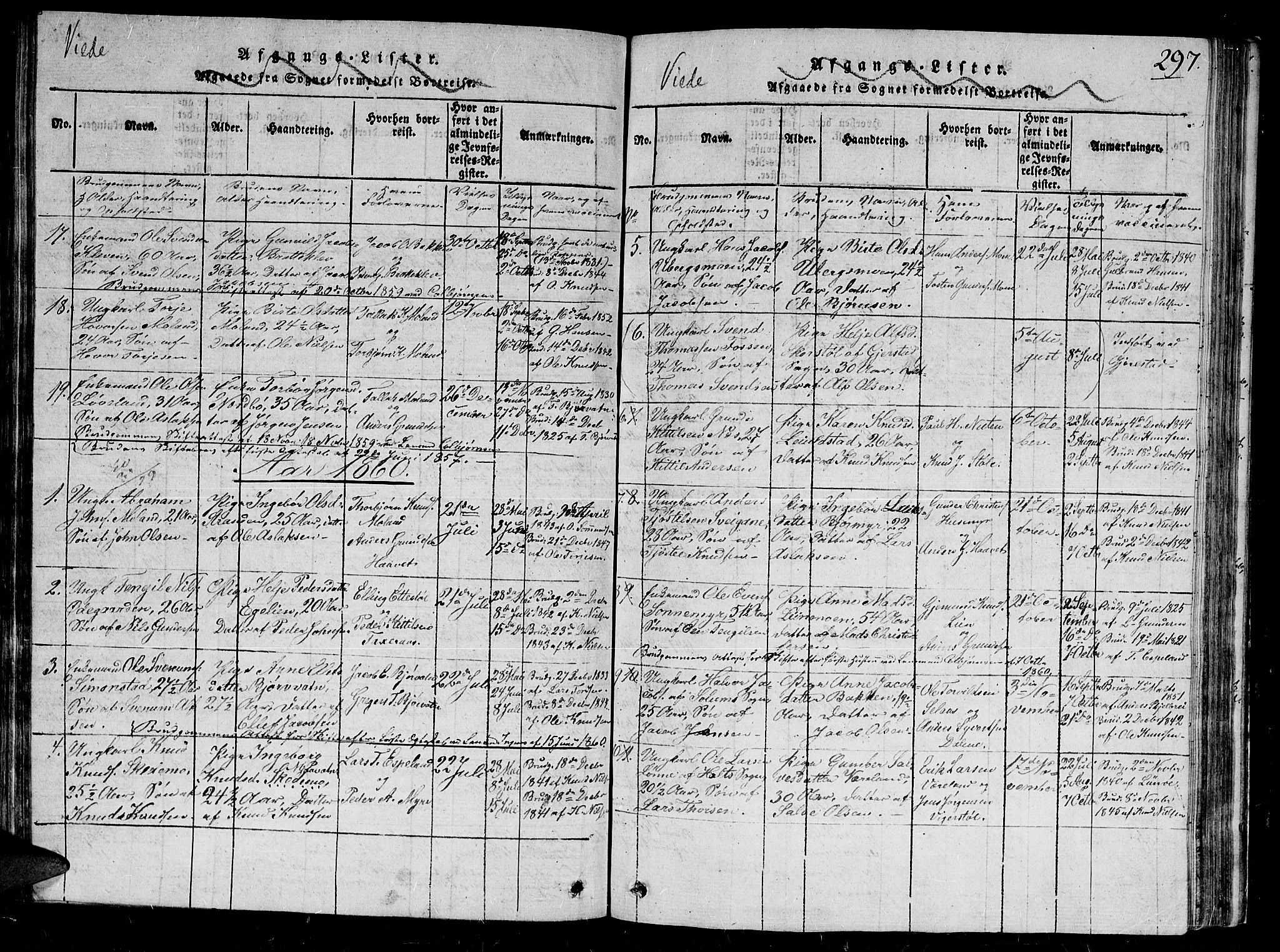 Gjerstad sokneprestkontor, AV/SAK-1111-0014/F/Fb/Fbb/L0001: Parish register (copy) no. B 1, 1813-1863, p. 297