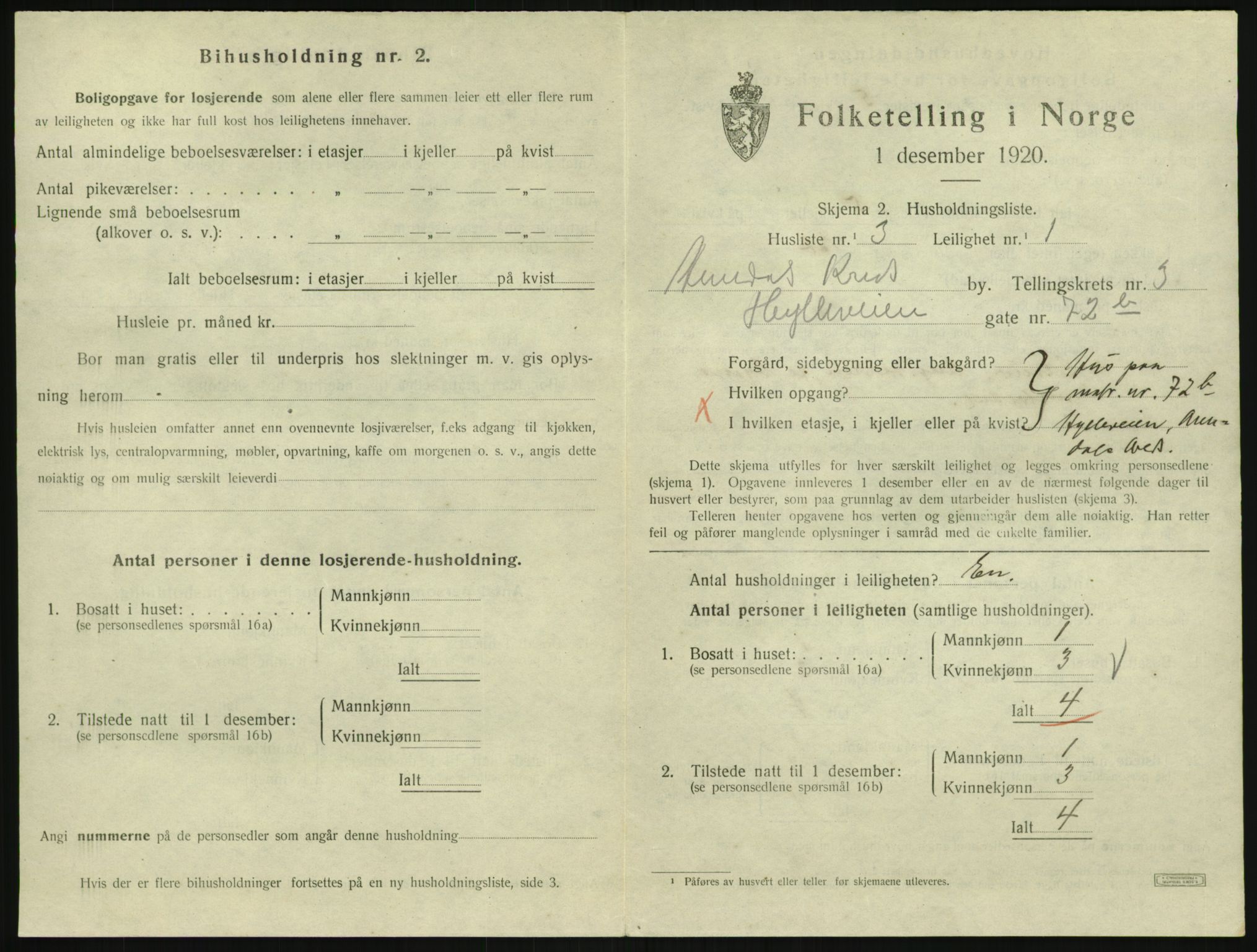 SAK, 1920 census for Arendal, 1920, p. 4376