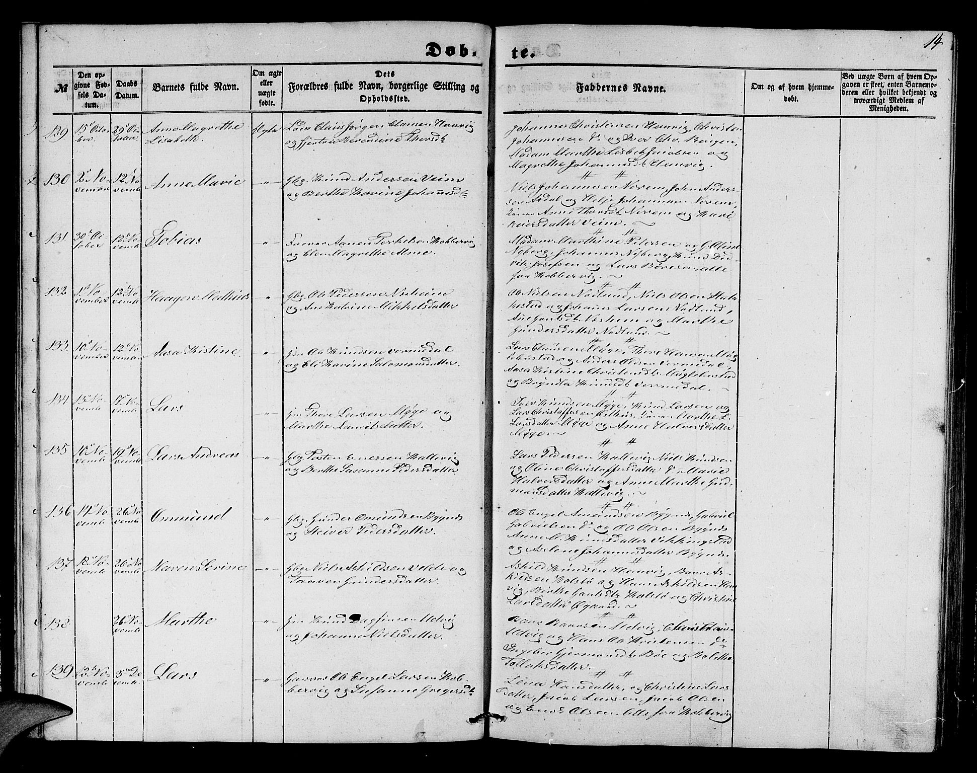 Avaldsnes sokneprestkontor, AV/SAST-A -101851/H/Ha/Hab/L0002: Parish register (copy) no. B 2, 1848-1856, p. 14