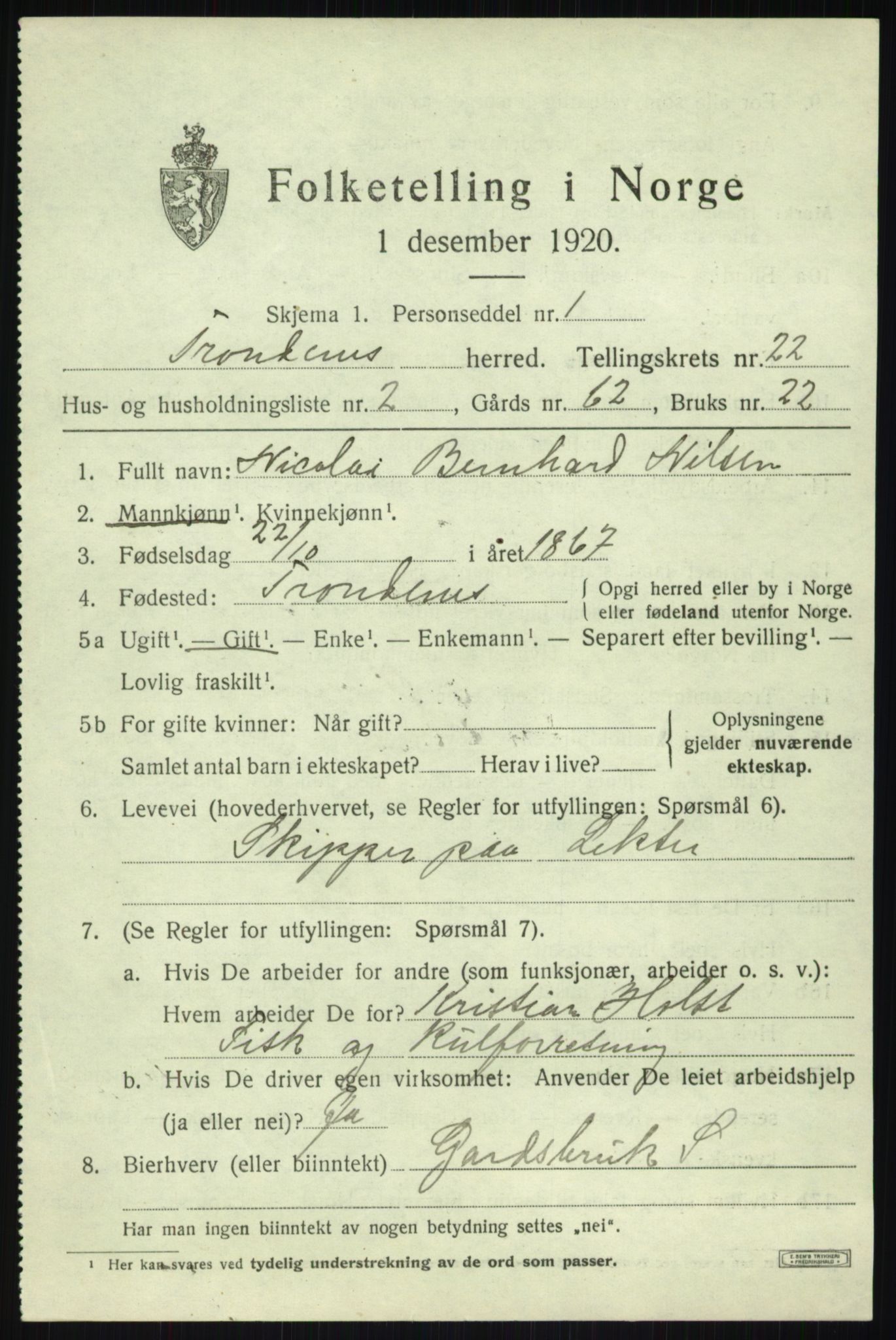 SATØ, 1920 census for Trondenes, 1920, p. 17194