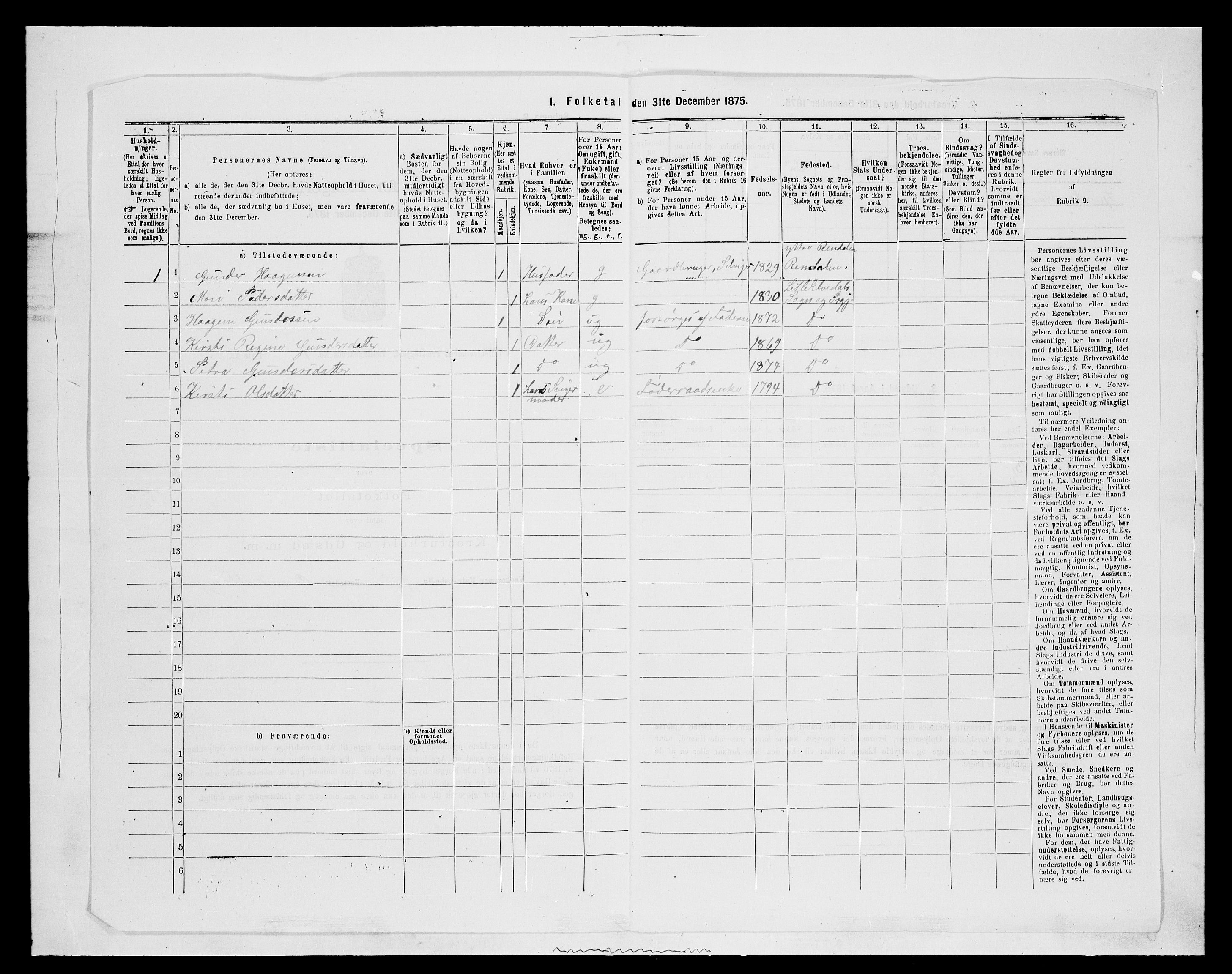 SAH, 1875 census for 0438P Lille Elvedalen, 1875, p. 210