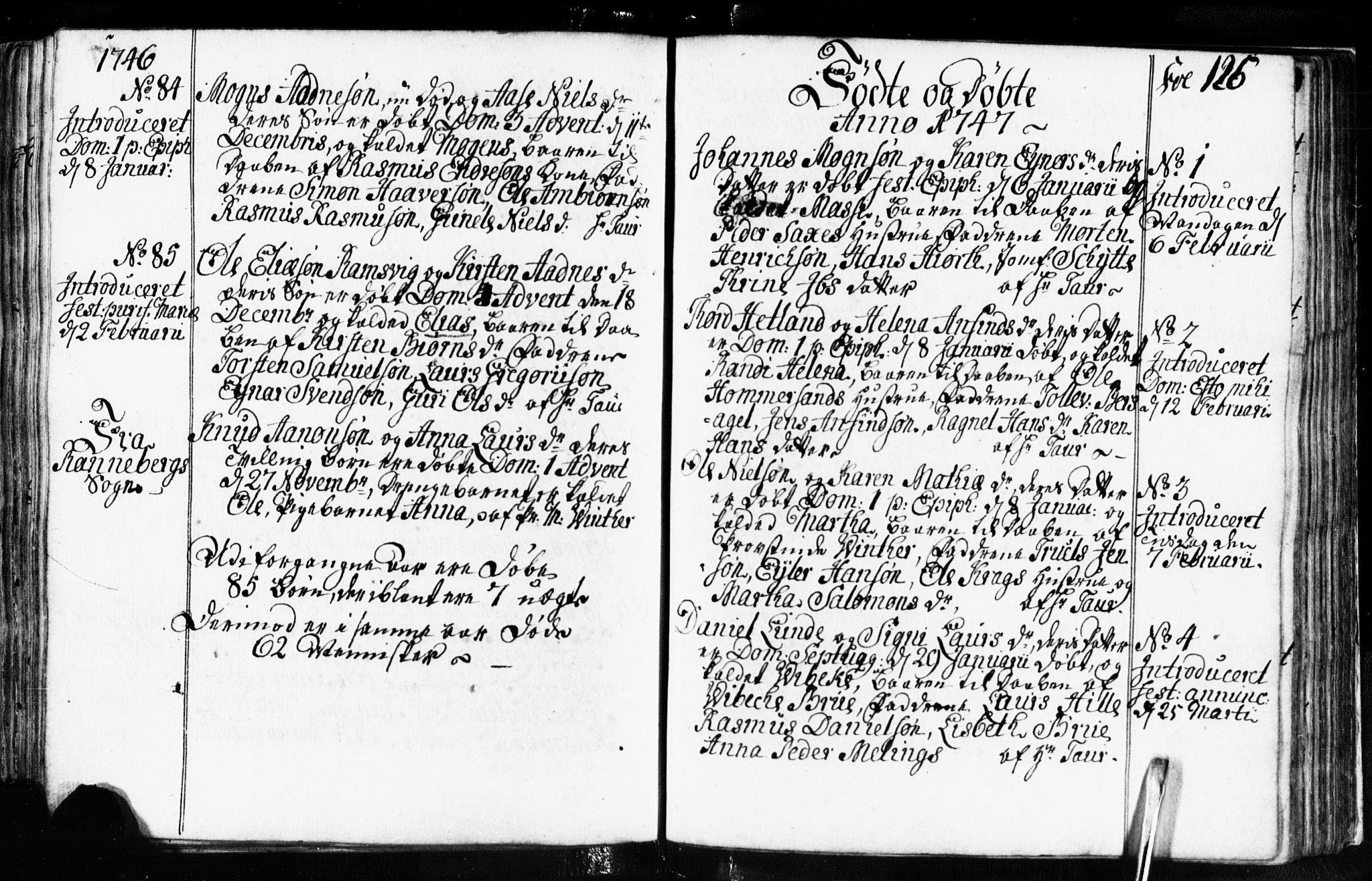 Domkirken sokneprestkontor, SAST/A-101812/001/30/30BB/L0003: Parish register (copy) no. B 3, 1733-1751, p. 126