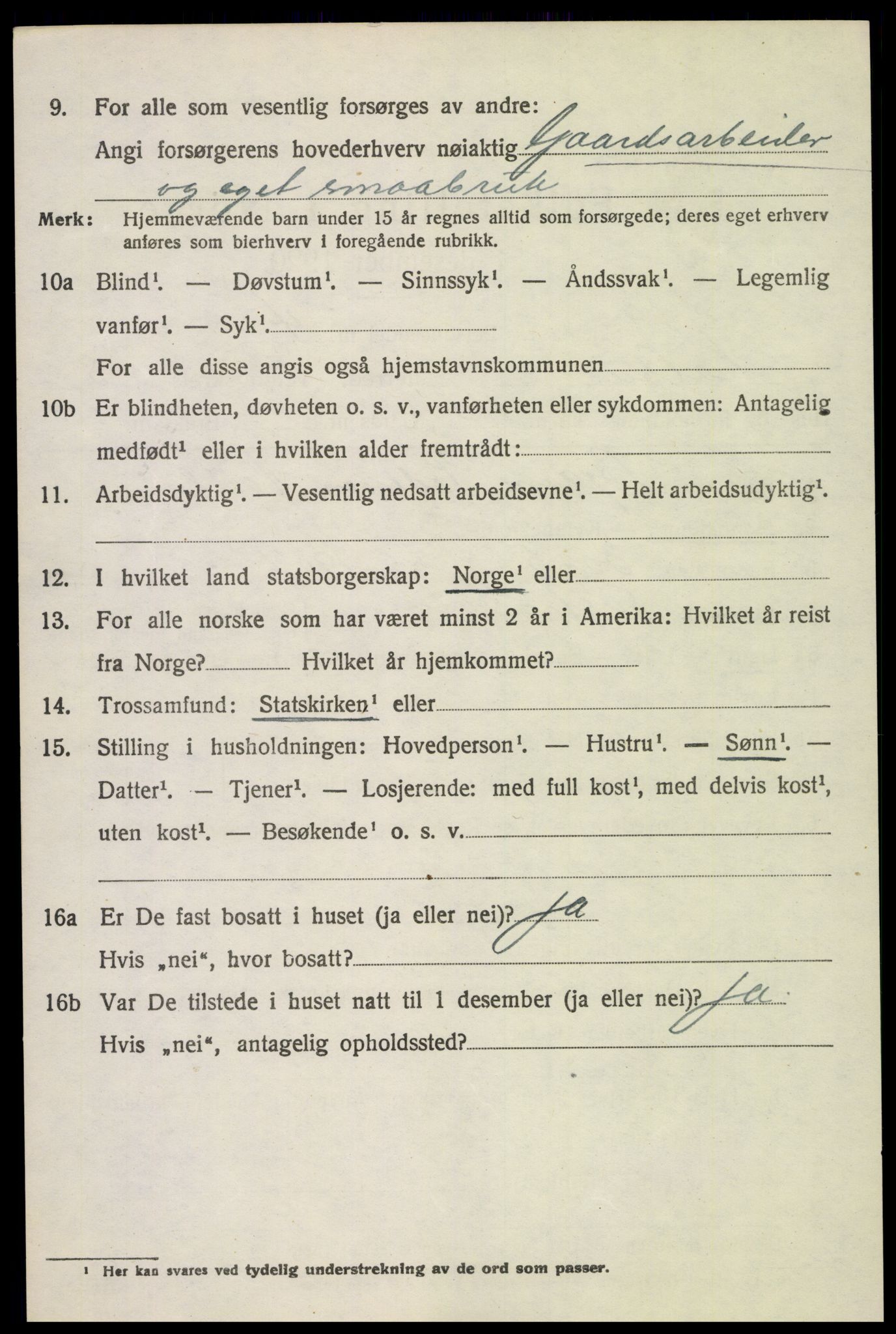 SAH, 1920 census for Kolbu, 1920, p. 5941