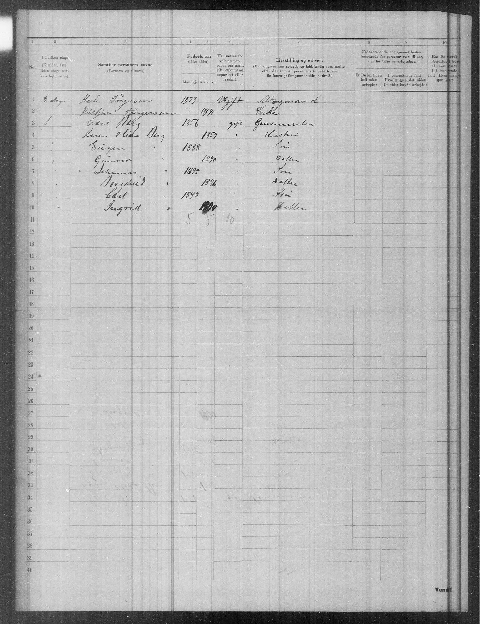 OBA, Municipal Census 1902 for Kristiania, 1902, p. 18996