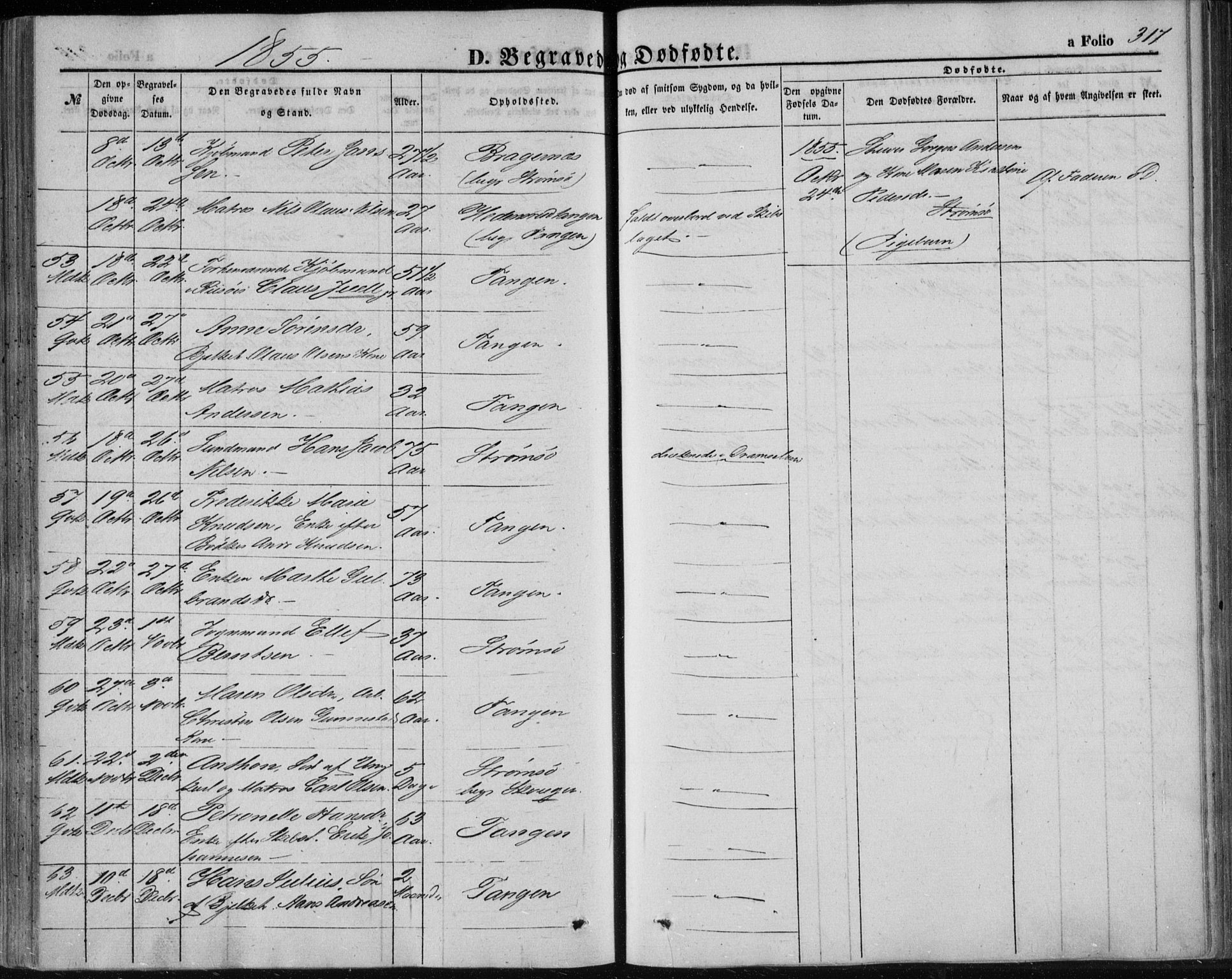 Strømsø kirkebøker, SAKO/A-246/F/Fa/L0014: Parish register (official) no. I 14, 1848-1858, p. 317
