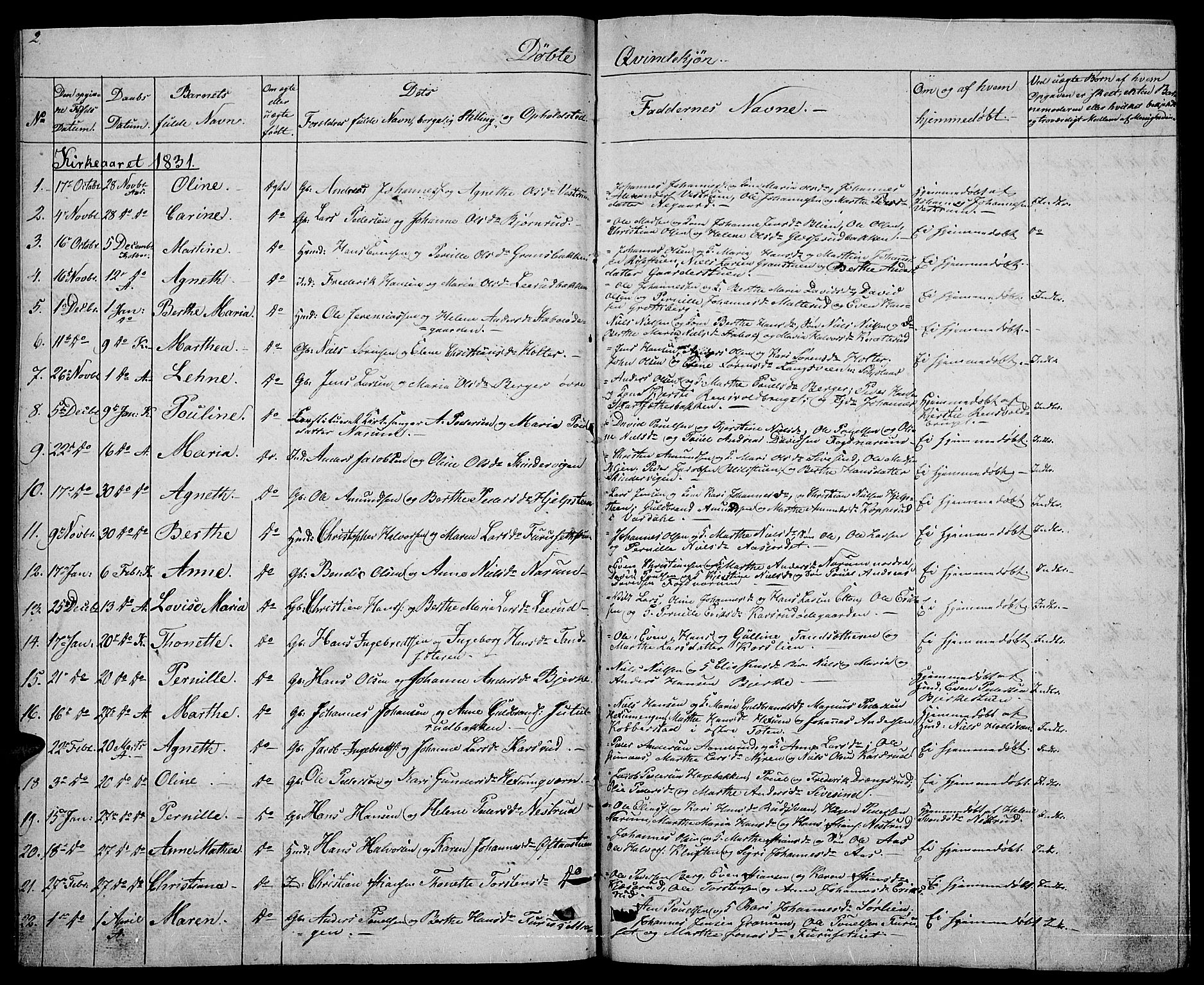 Vestre Toten prestekontor, SAH/PREST-108/H/Ha/Hab/L0001: Parish register (copy) no. 1, 1830-1836, p. 2