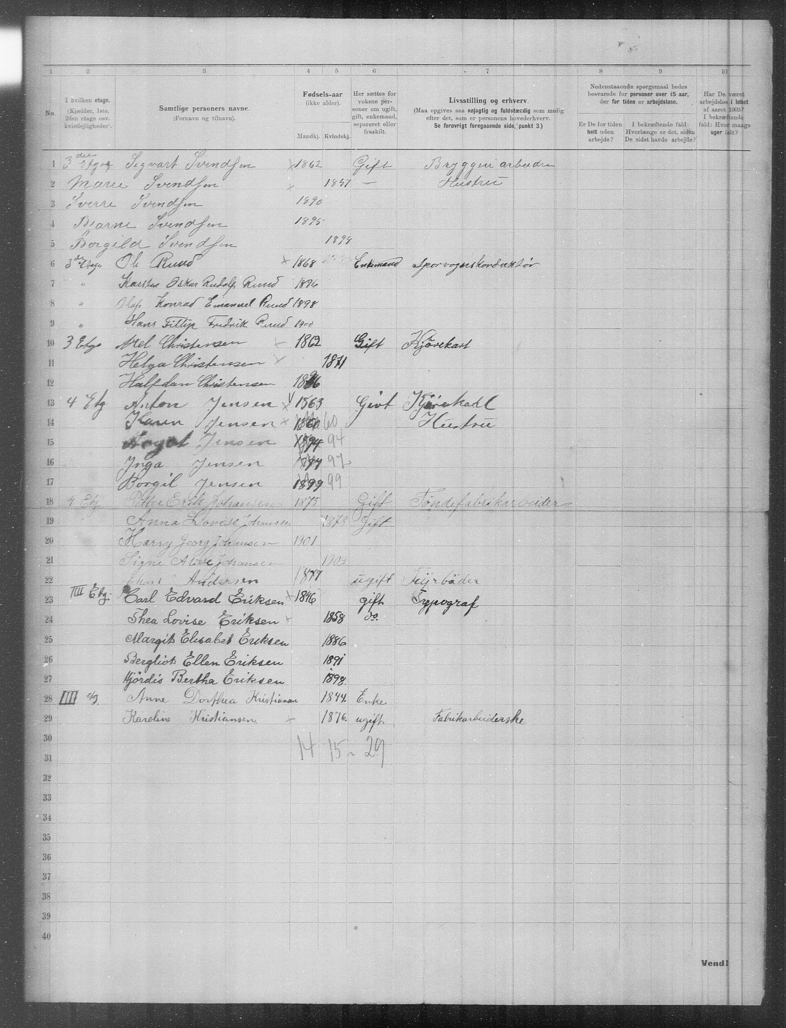 OBA, Municipal Census 1903 for Kristiania, 1903, p. 4805